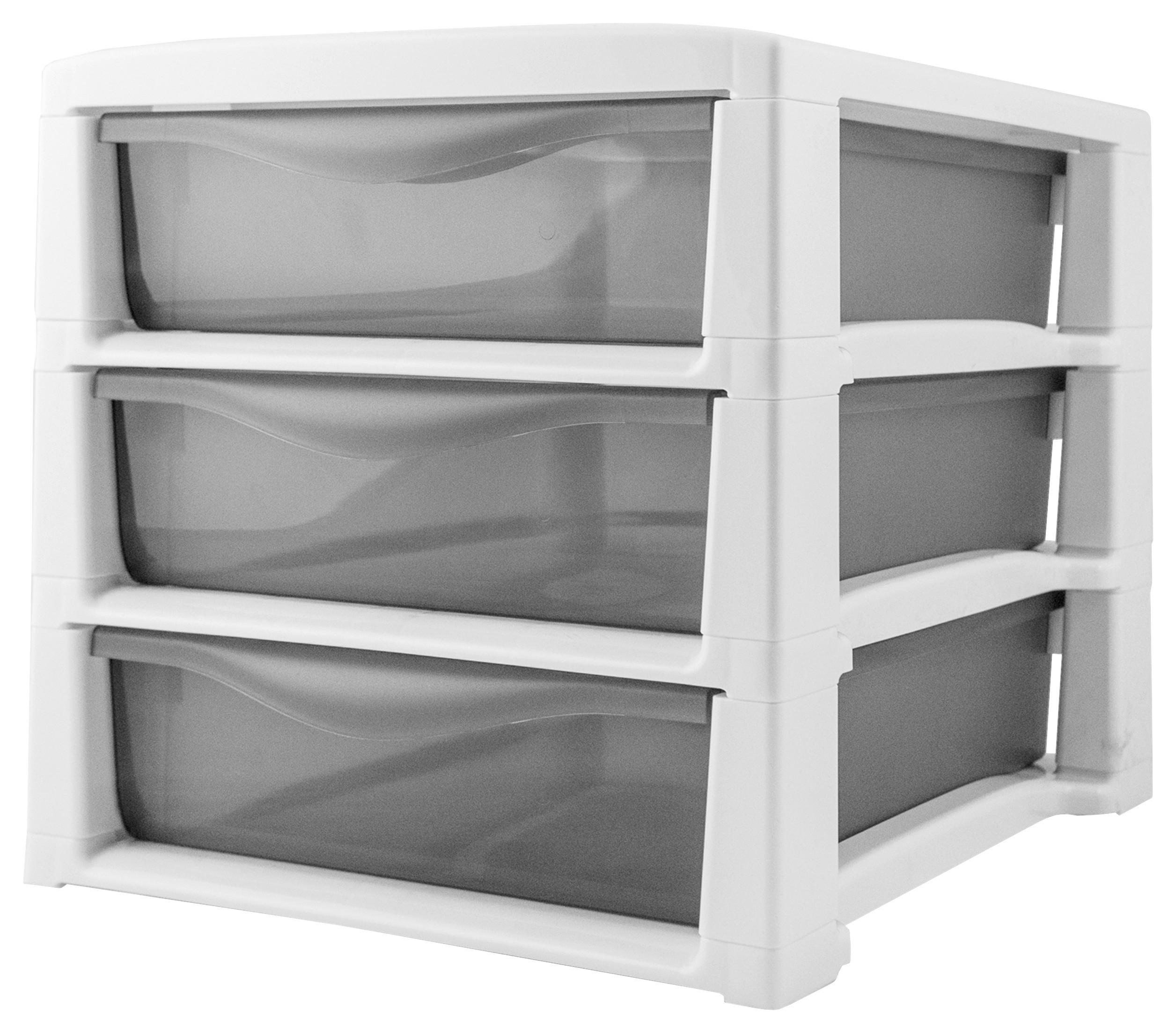 Schubladenbox Office 3 Weiß Kunststoff 3 Laden - Weiß, Basics, Kunststoff (38/29,5/30cm)