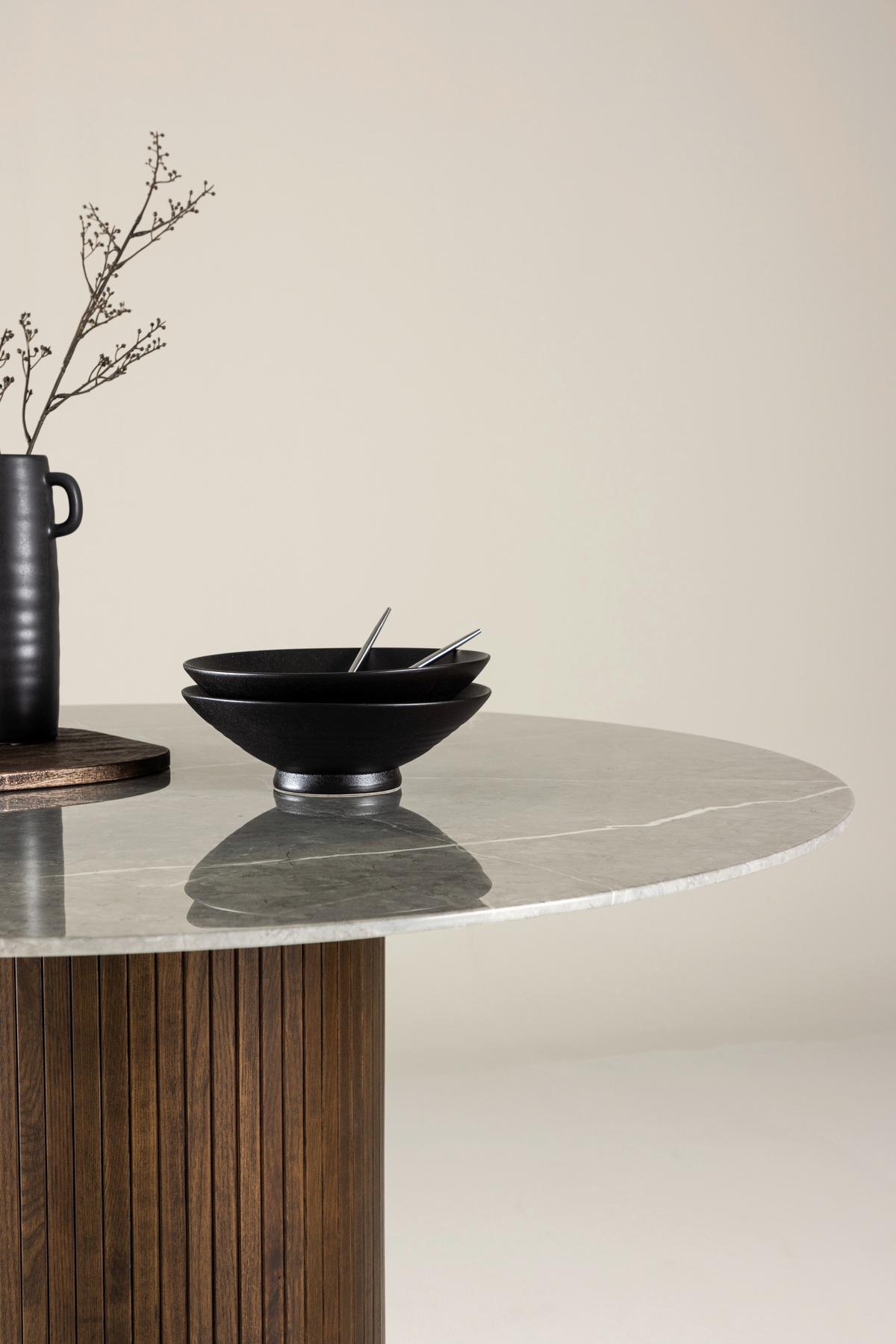 Esstisch Härön - Dunkelgrau/Braun, Design, Glas/Holz (120/120/74cm) - Livetastic