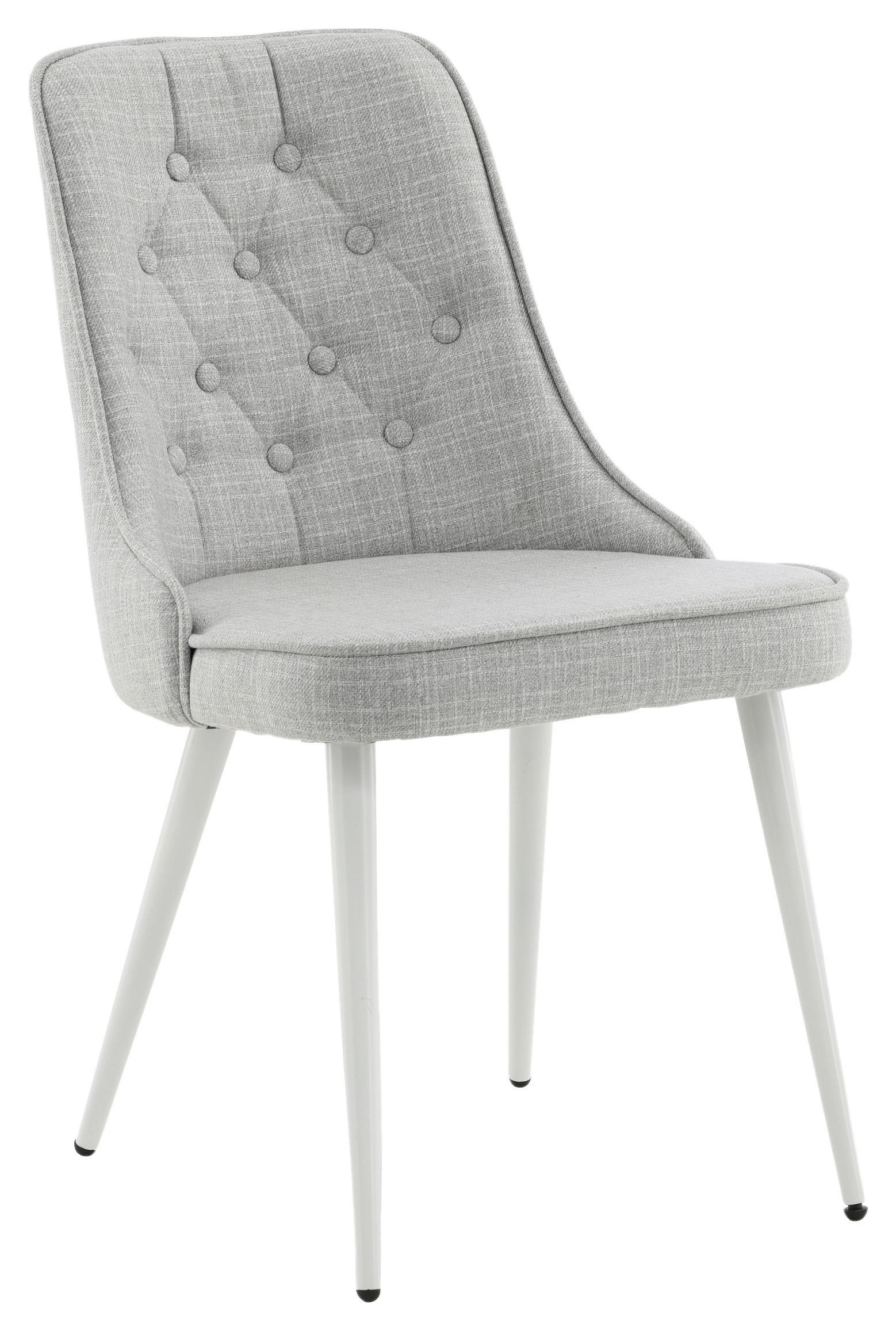 Stuhl-Set Velvet Deluxe - Hellgrau/Weiß, Design, Kunststoff/Textil (50/88.5/66cm) - Livetastic