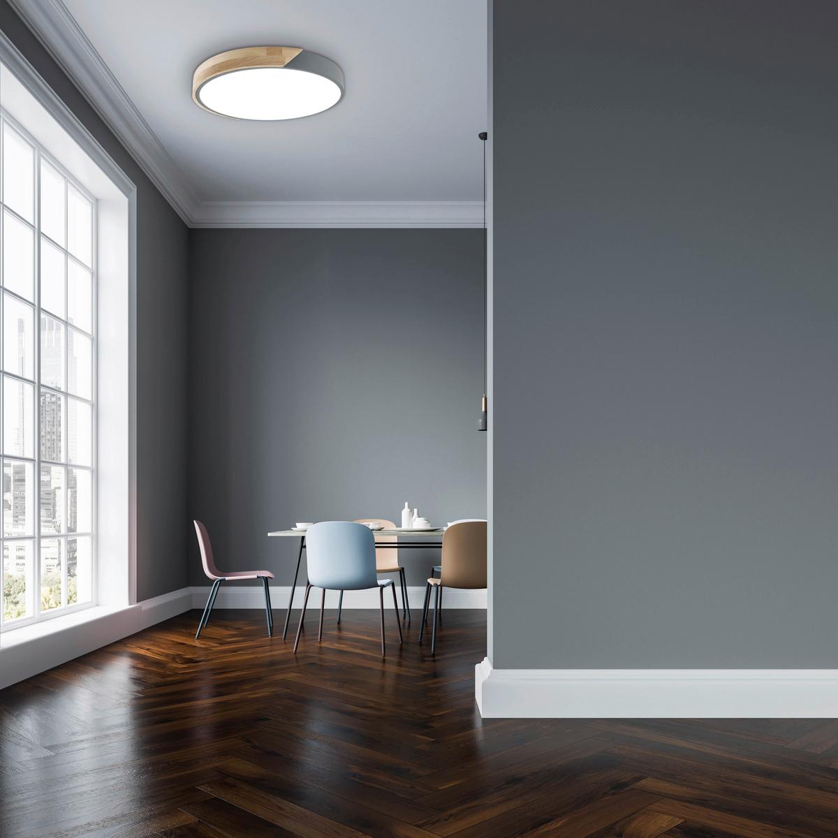LED-Deckenleuchte 1414316 Borneo - Eichefarben/Transparent, Natur, Holz/Kunststoff (52/5.5cm) - Näve