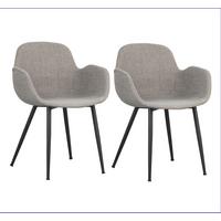 Armlehnstuhl-Set Angers Grau B: 57 cm - Schwarz/Grau, MODERN, Textil/Metall (57/79,5/54,5cm) - MID.YOU