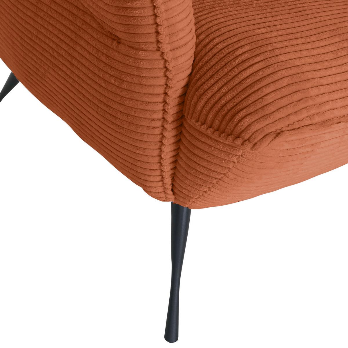 Ohrensessel Lorris - Rostfarben/Schwarz, KONVENTIONELL, Textil (83/110/92cm) - MID.YOU