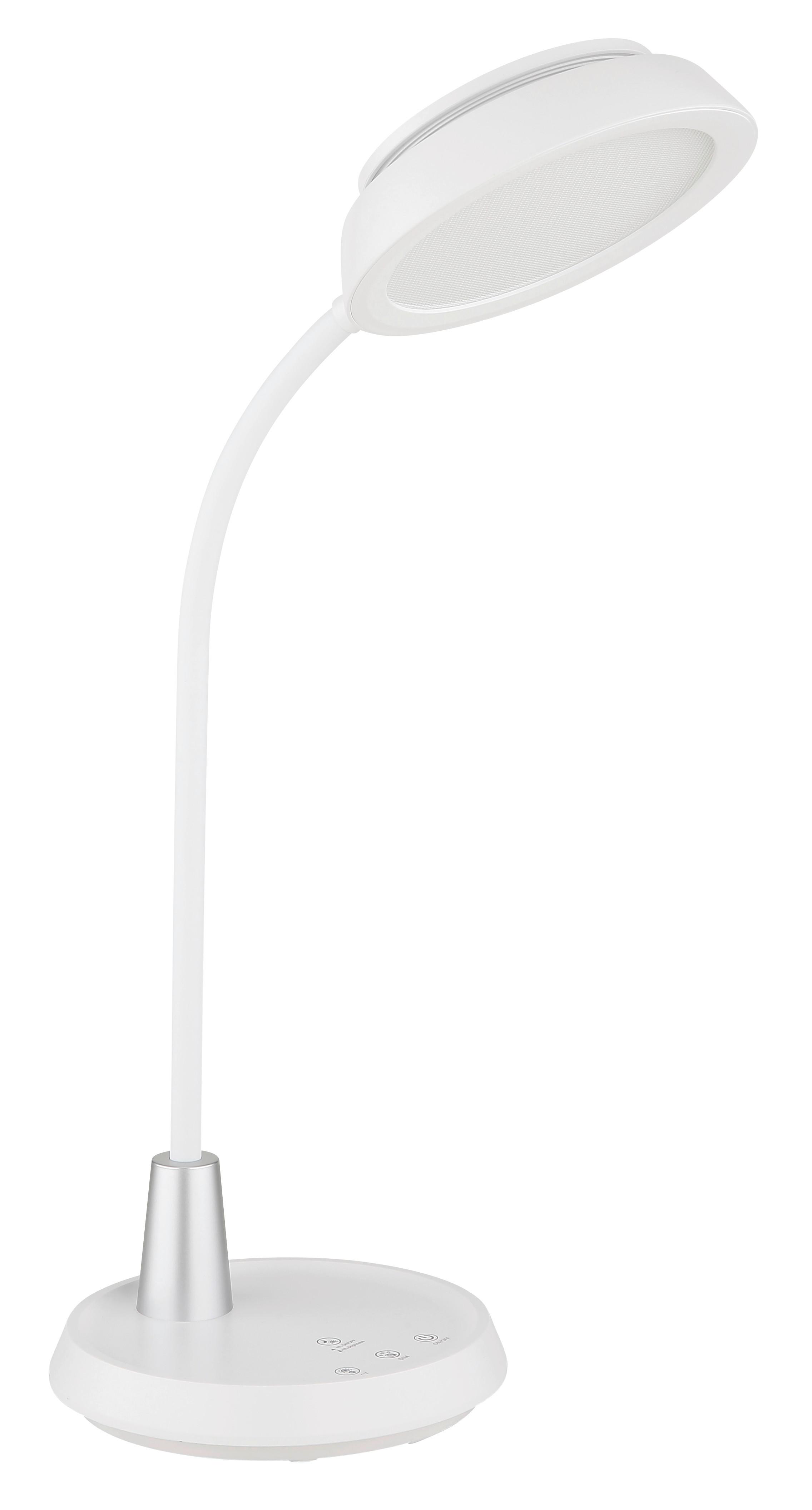 Led-tischleuchte Memory-Funktion - Silberfarben/Weiß, Design, Kunststoff (30,6/17,2/44,8cm) - Globo