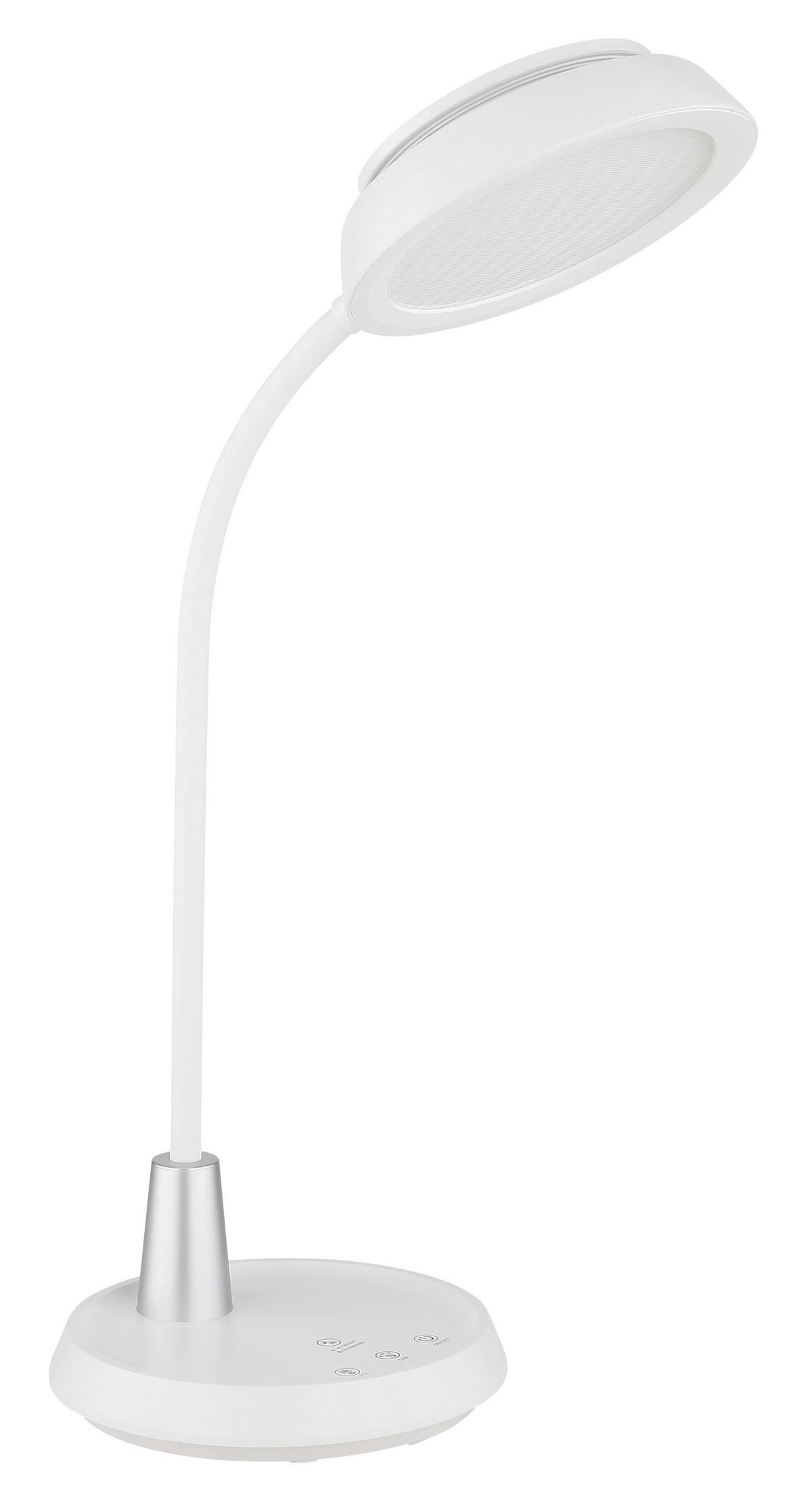 LED-Tischleuchte Memory-Funktion - Silberfarben/Weiß, Design, Kunststoff (30,6/17,2/44,8cm) - Globo