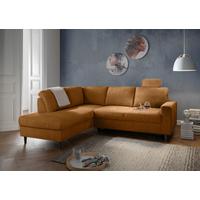 Eckschlafsofa Passione Goldfarben S: 200x242 Cm - Goldfarben/Schwarz, MODERN, Textil (200/242cm) - Livetastic