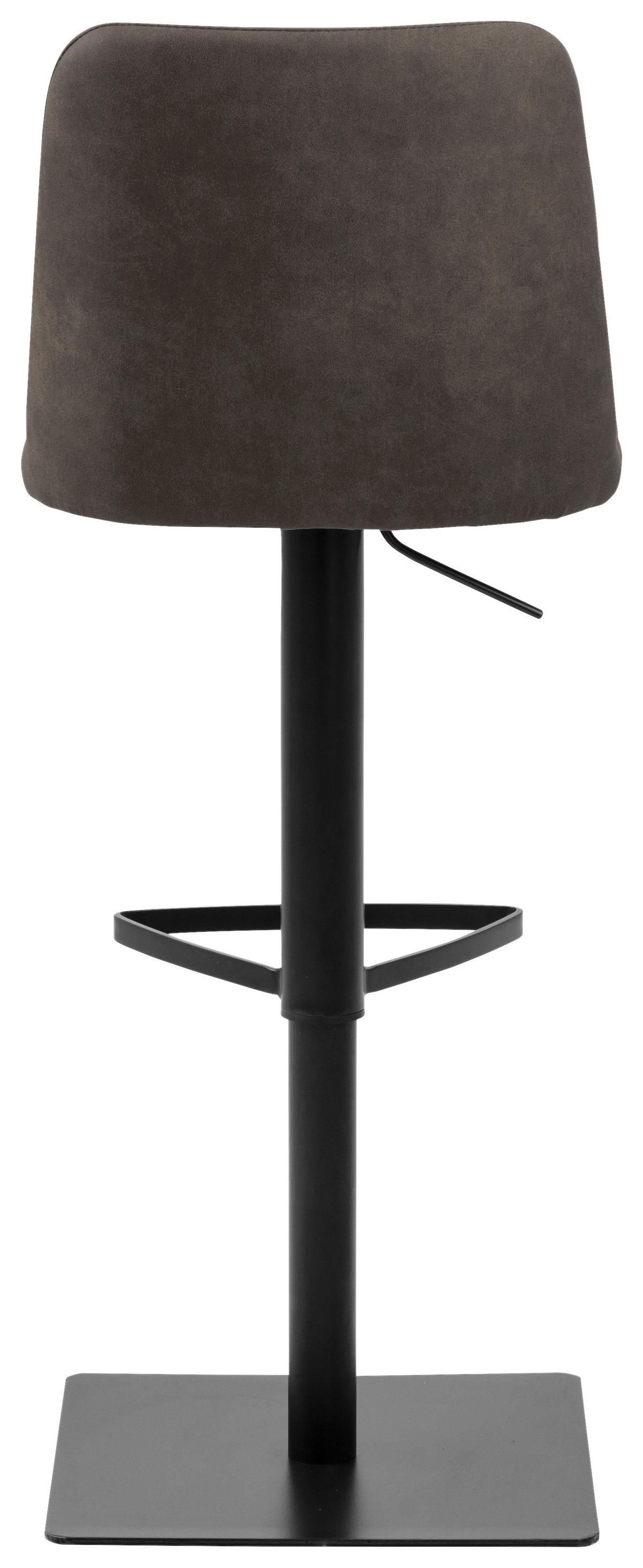 Barhocker Höhenverstellbar Mit Lehne Avanja Anthrazit - Anthrazit/Schwarz, KONVENTIONELL, Textil/Metall (51/52-75,5/48,5cm) - Livetastic