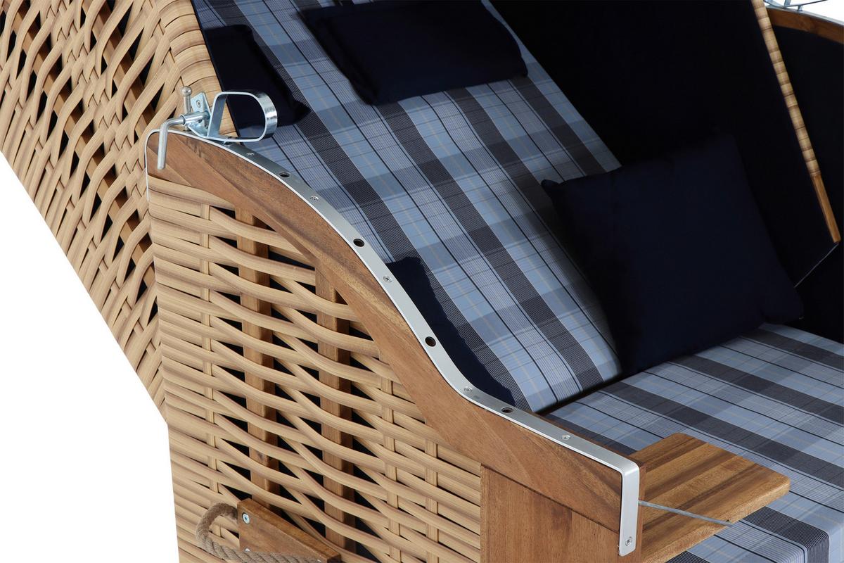 Strandkorb Ostsee L88696 2-Sitzer, Blau - Blau, KONVENTIONELL, Holz/Kunststoff (120/80/165cm) - Siena Garden