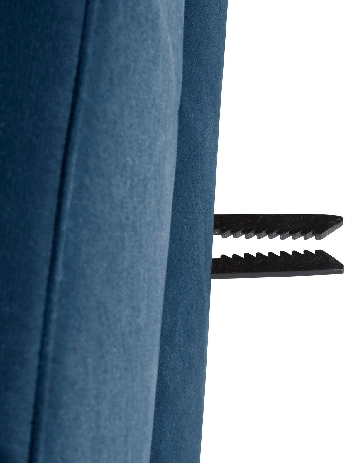 Ecksofa Mit Schlaffunktion Easy Relax Dunkelblau Samt - Eschefarben/Dunkelblau, Design, Textil (223/152cm) - Max Winzer