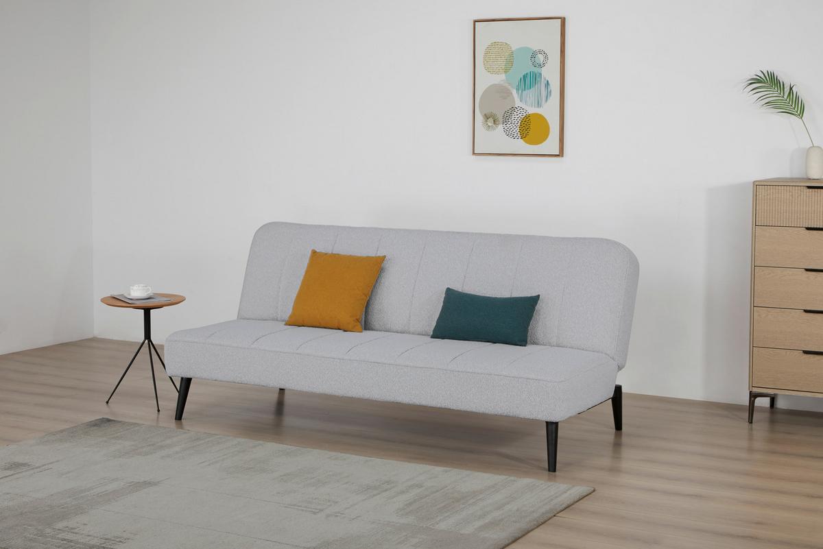 Schlafsofa Lino Grau B: 192 cm - Schwarz/Grau, Design, Holz/Textil (192/82/90cm) - Livetastic