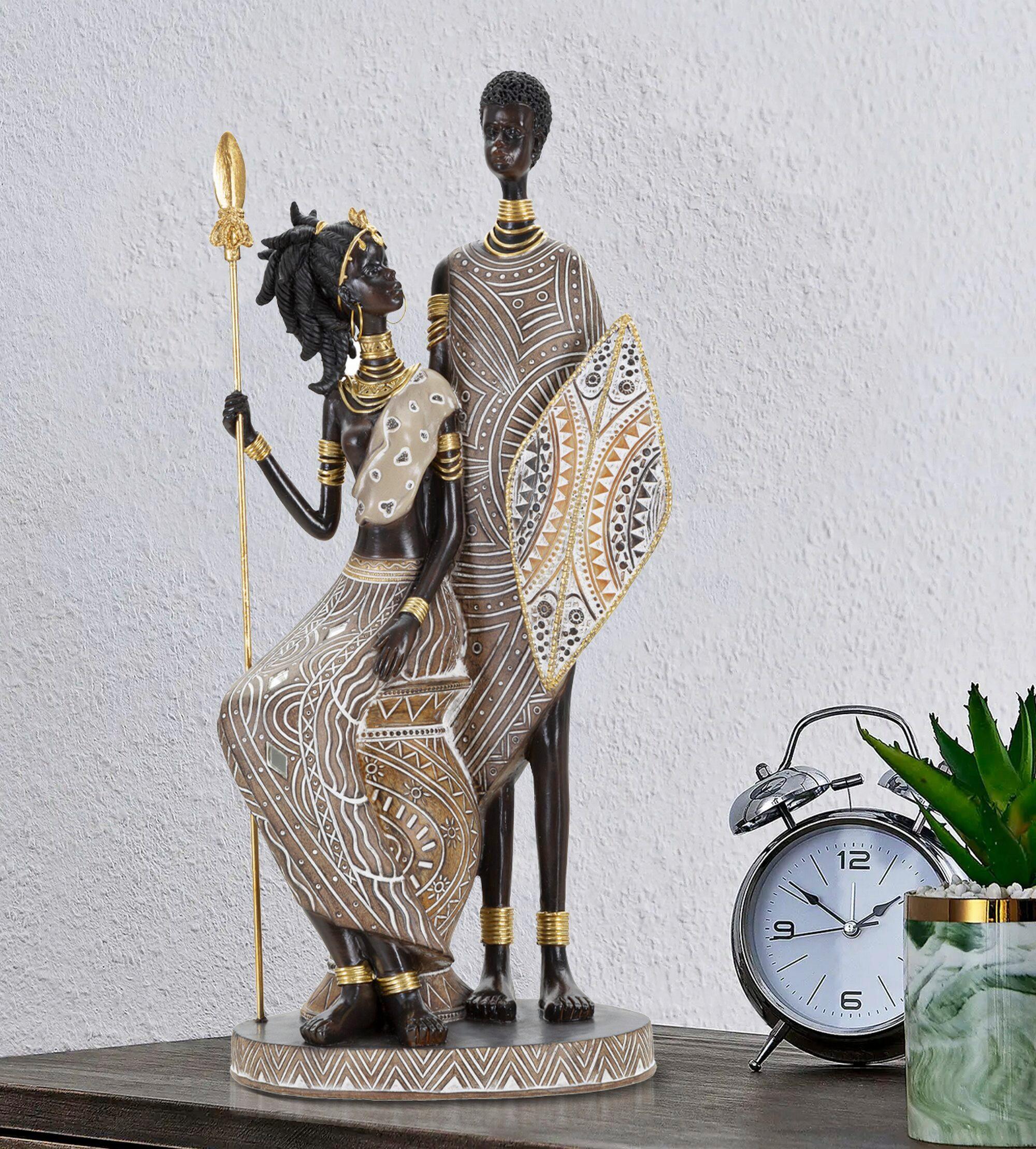 Skulptur Tribal Masai Family Multicolor B: 16,5 cm - Multicolor, Basics, Kunststoff (16.5/38/11.5cm)