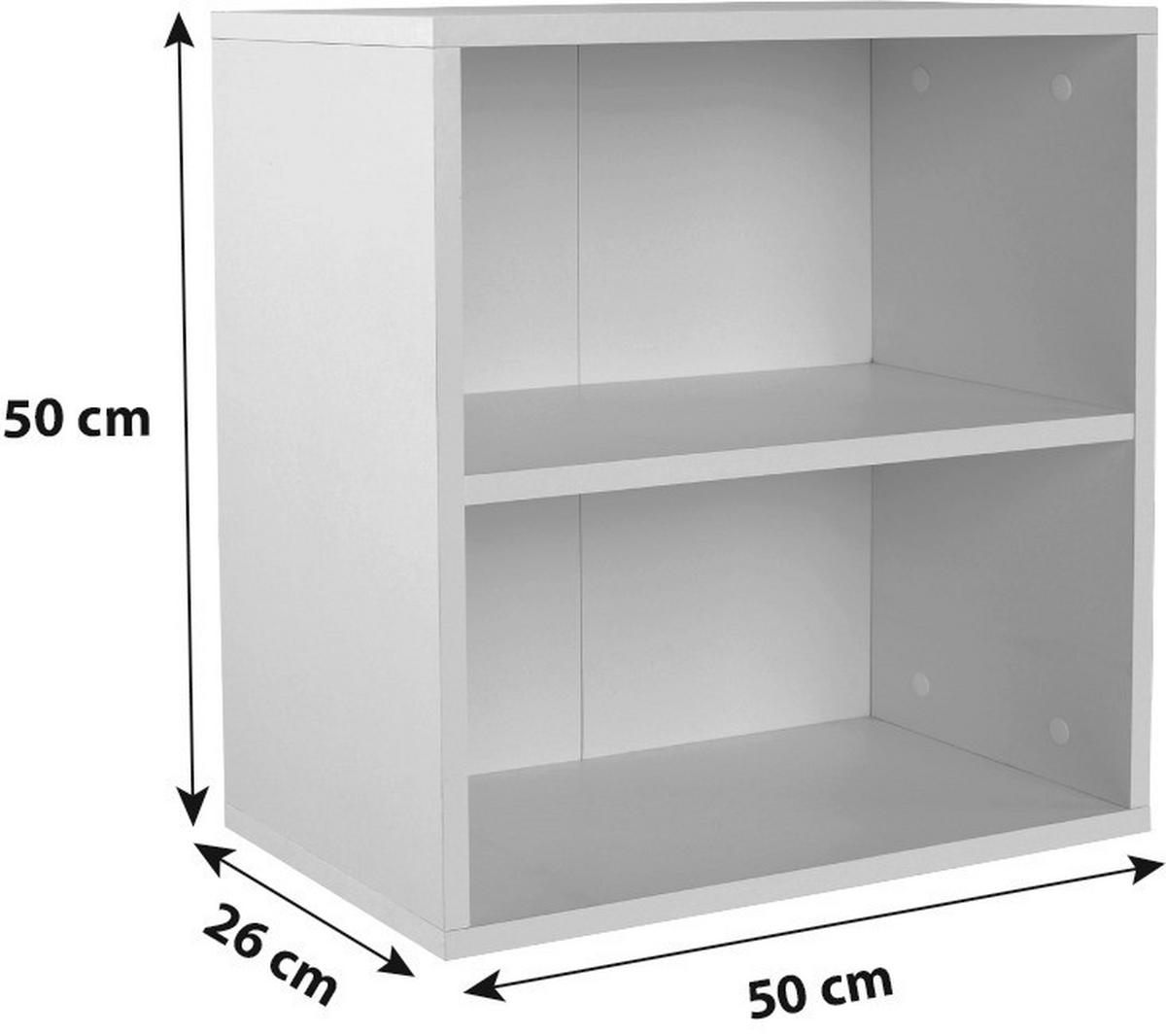 Hängeregal Elke B: 50 Cm Betonoptik 2 Fächer - Grau, MODERN, Holzwerkstoff (50/50/26cm)
