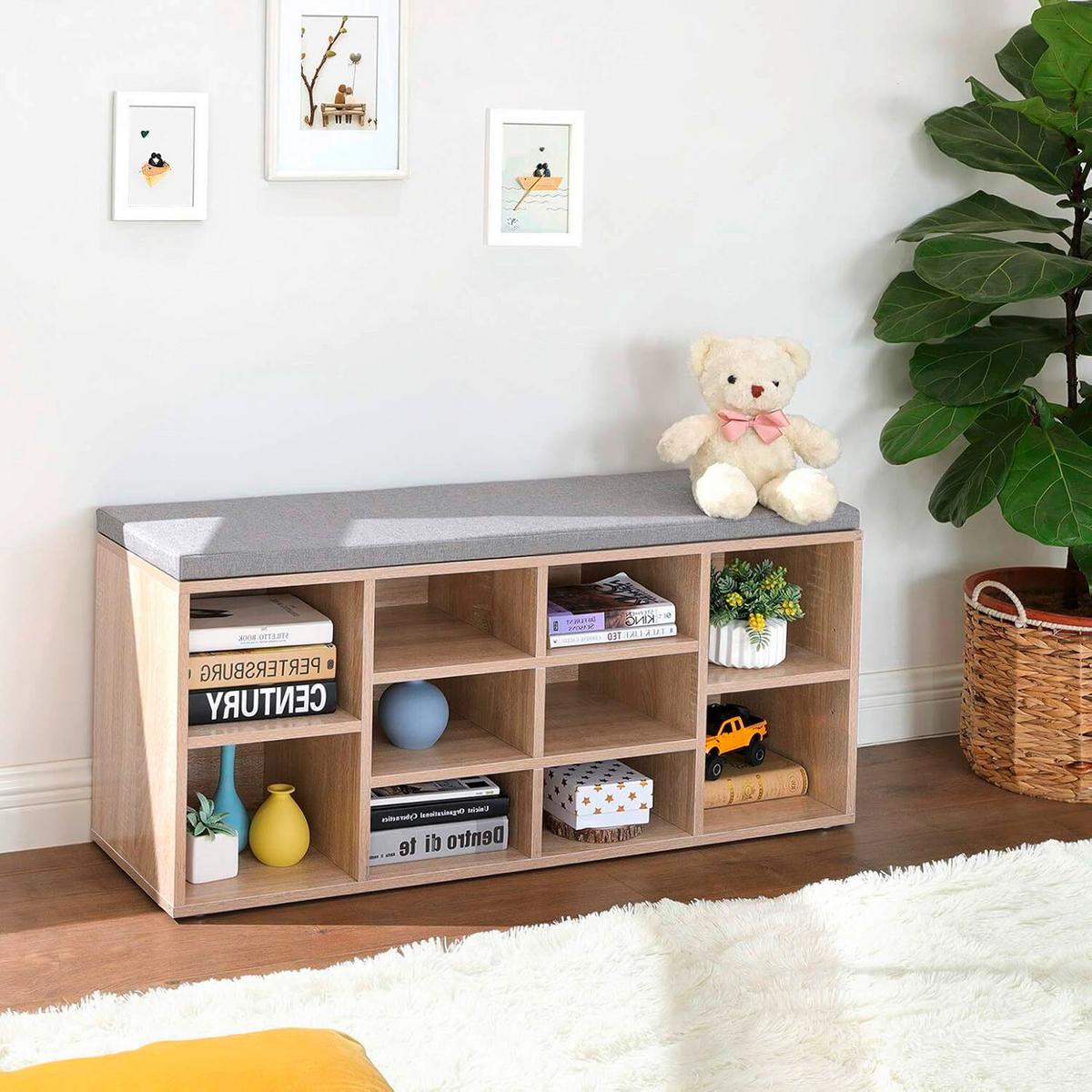 ŠATNÍ LAVICE VINTAGE - šedá/barvy dubu, Trend, kompozitní dřevo (104/48/30cm) - Boxxx
