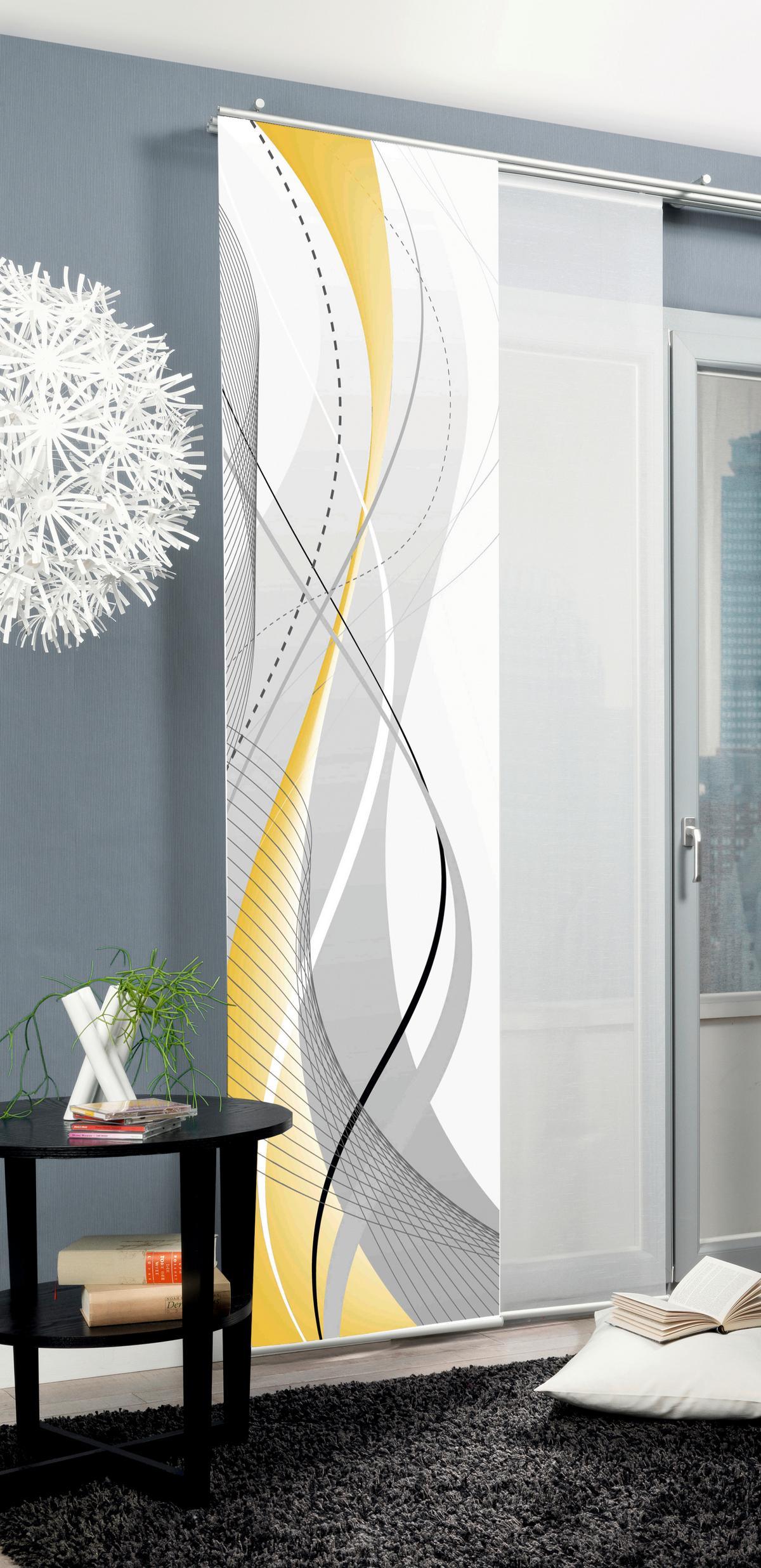 Flächenvorhang Carlisle Gelb B: 60 Cm - Gelb, Design, Textil (60/245cm)