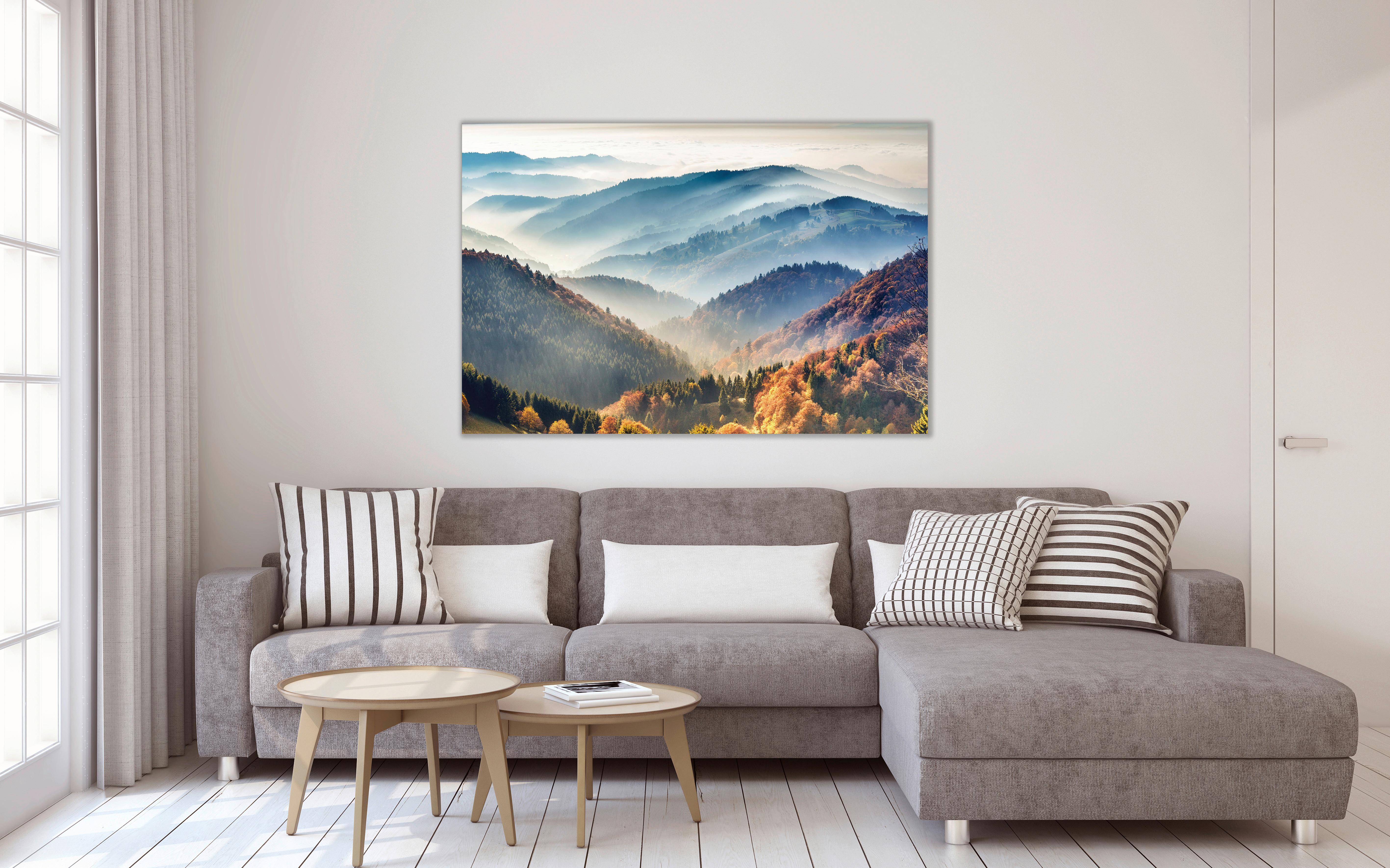 Obraz na plátne DESTENY - světle modrá, Basics, dřevo (150 cm/100 cm/3 cmcm) - Mömax