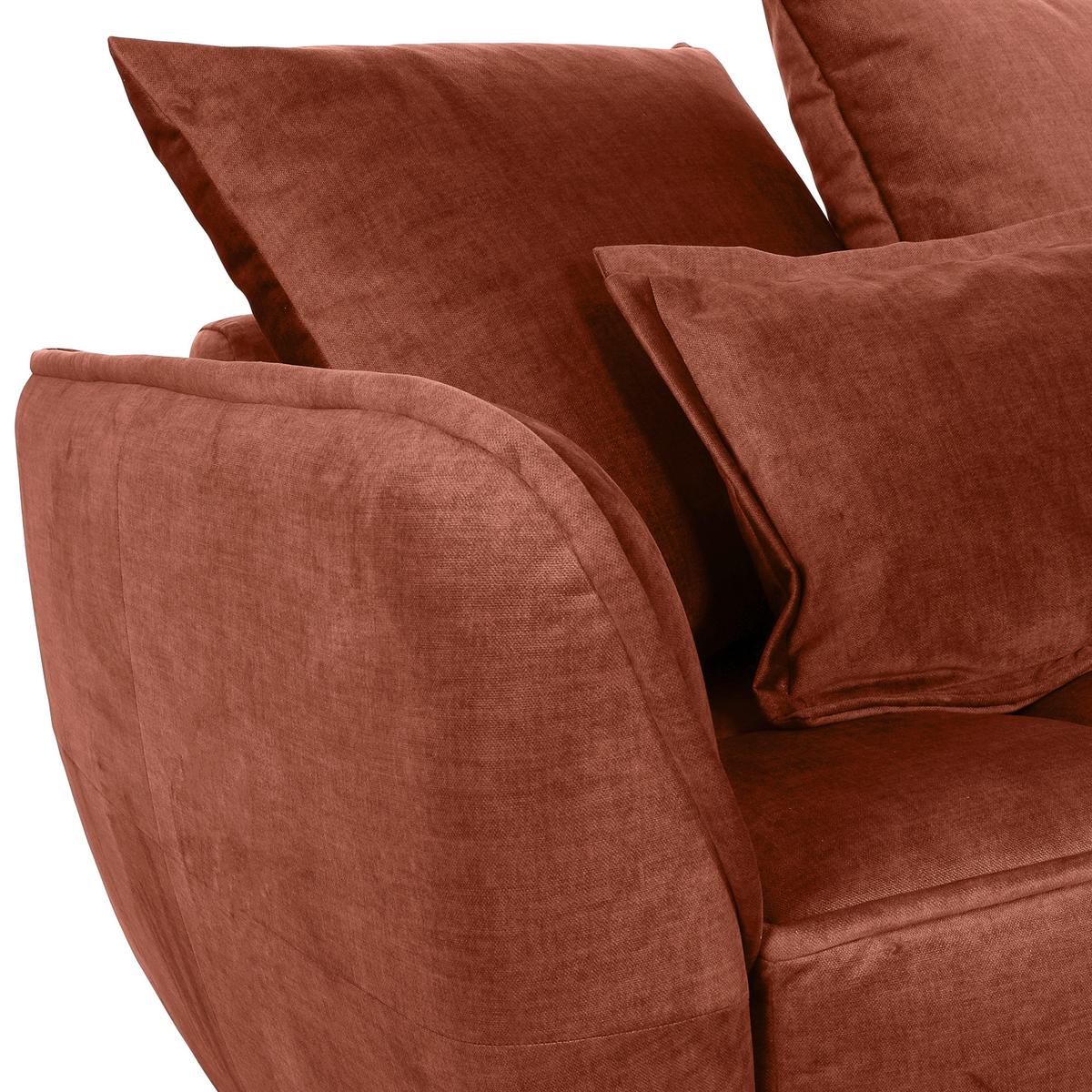 2-Sitzer-Sofa Mit Schlaffunktion Meyford B:250cm - Rostfarben/Schwarz, KONVENTIONELL, Textil (250/70/118cm) - MID.YOU
