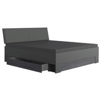Bett mit Bettlade 160x200 Kopenhagen Graphitfarben - Dunkelgrau/Graphitfarben, Basics, Holzwerkstoff/Kunststoff (160/200cm) - MID.YOU