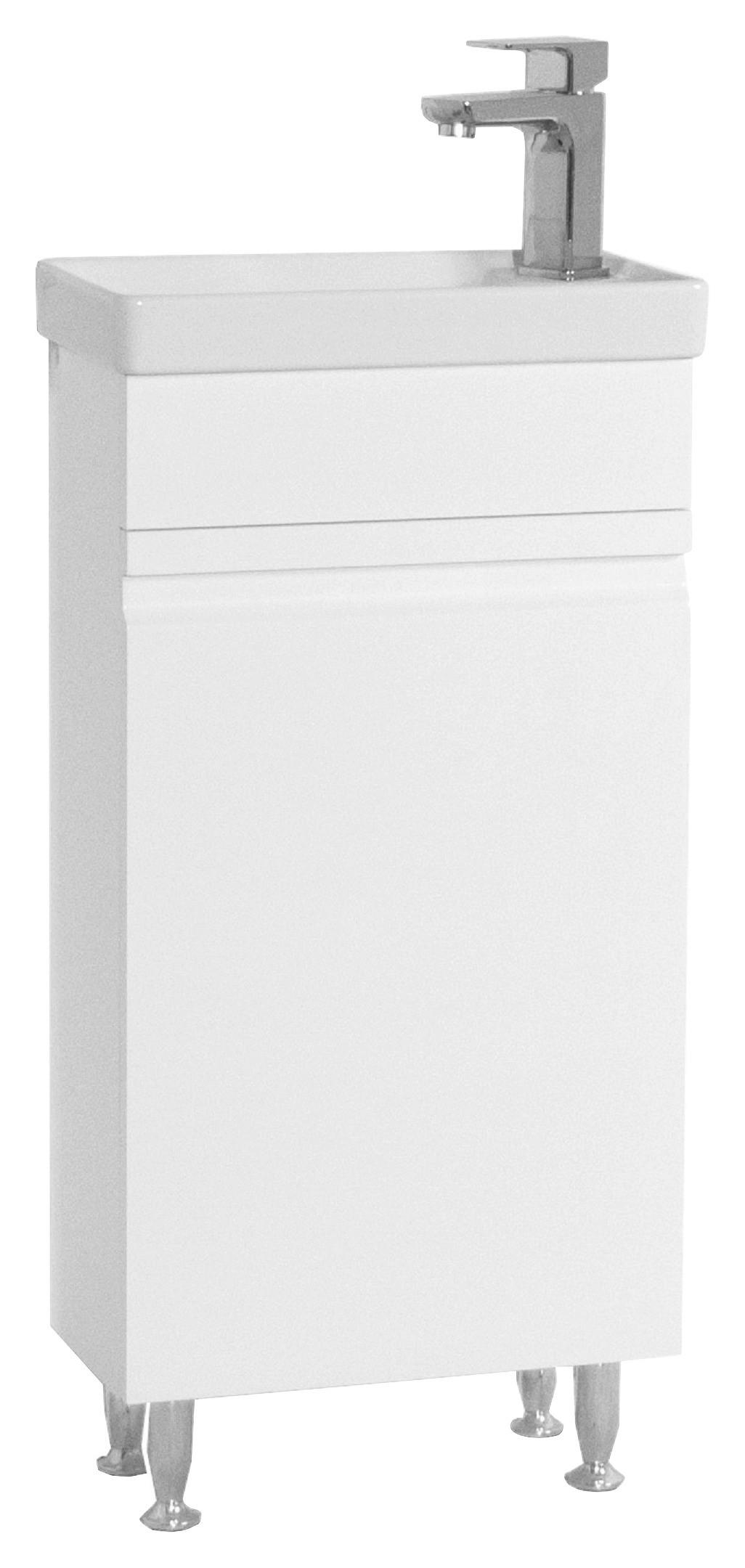 Waschtischkombi Silora M - Silberfarben/Weiß, MODERN, Keramik/Holzwerkstoff (41cm) - MID.YOU