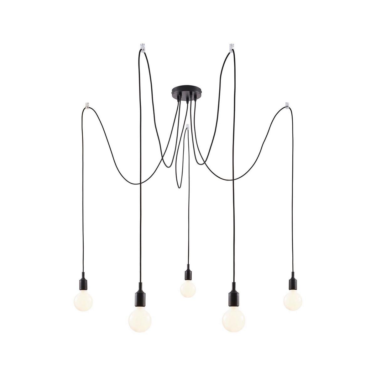 Hängeleuchte H: ca. 200 cm 5-Flammig - Schwarz, Basics, Metall (15,0/200,0cm) - Paulmann