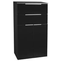 Midischrank Mit Soft-Close Kara B: 61cm, Anthrazit - Anthrazit/Alufarben, MODERN, Glas/Holzwerkstoff (61/106,5/32cm) - MID.YOU
