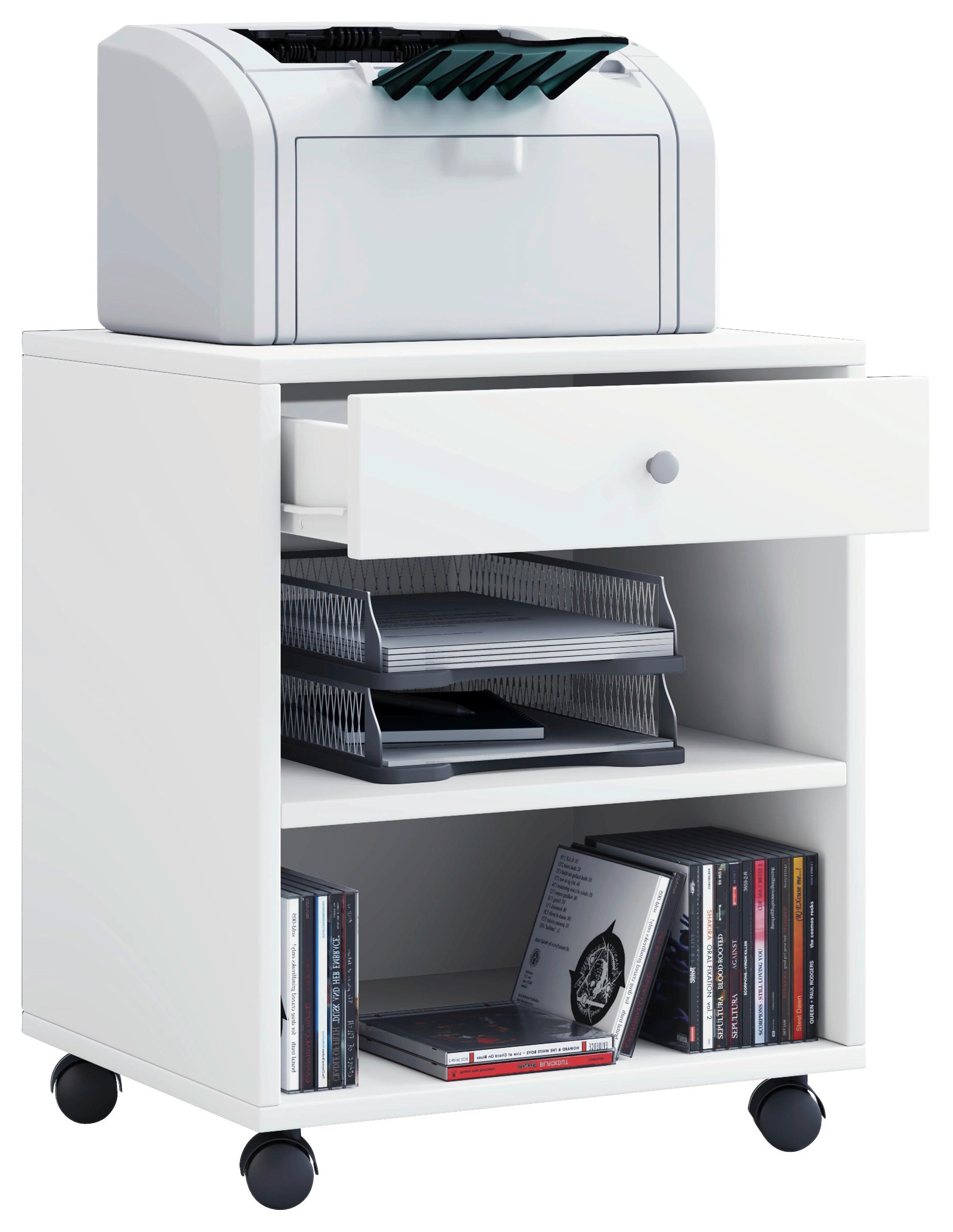 Rollcontainer Weiß Salda BxHxT: 45x54x38 cm - Weiß, Basics, Holzwerkstoff/Kunststoff (45/54/38cm) - MID.YOU