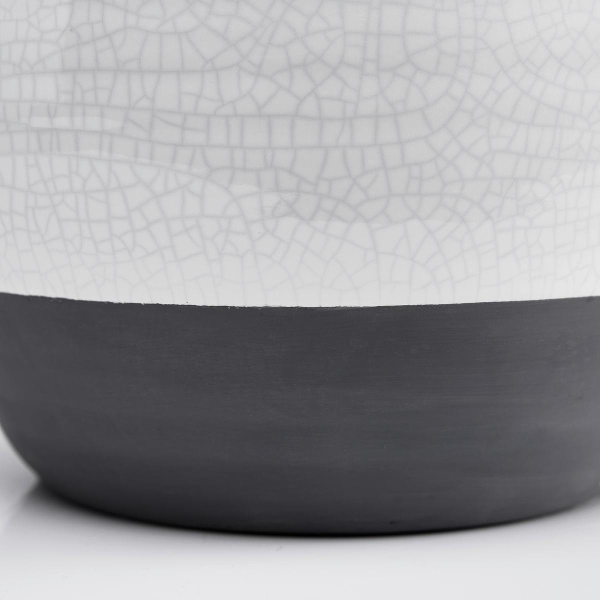 Kameninová váza REZZO P: 22,5 cm - šedá/bílá, Moderní, keramika (22,5/21cm) - Bessagi Home