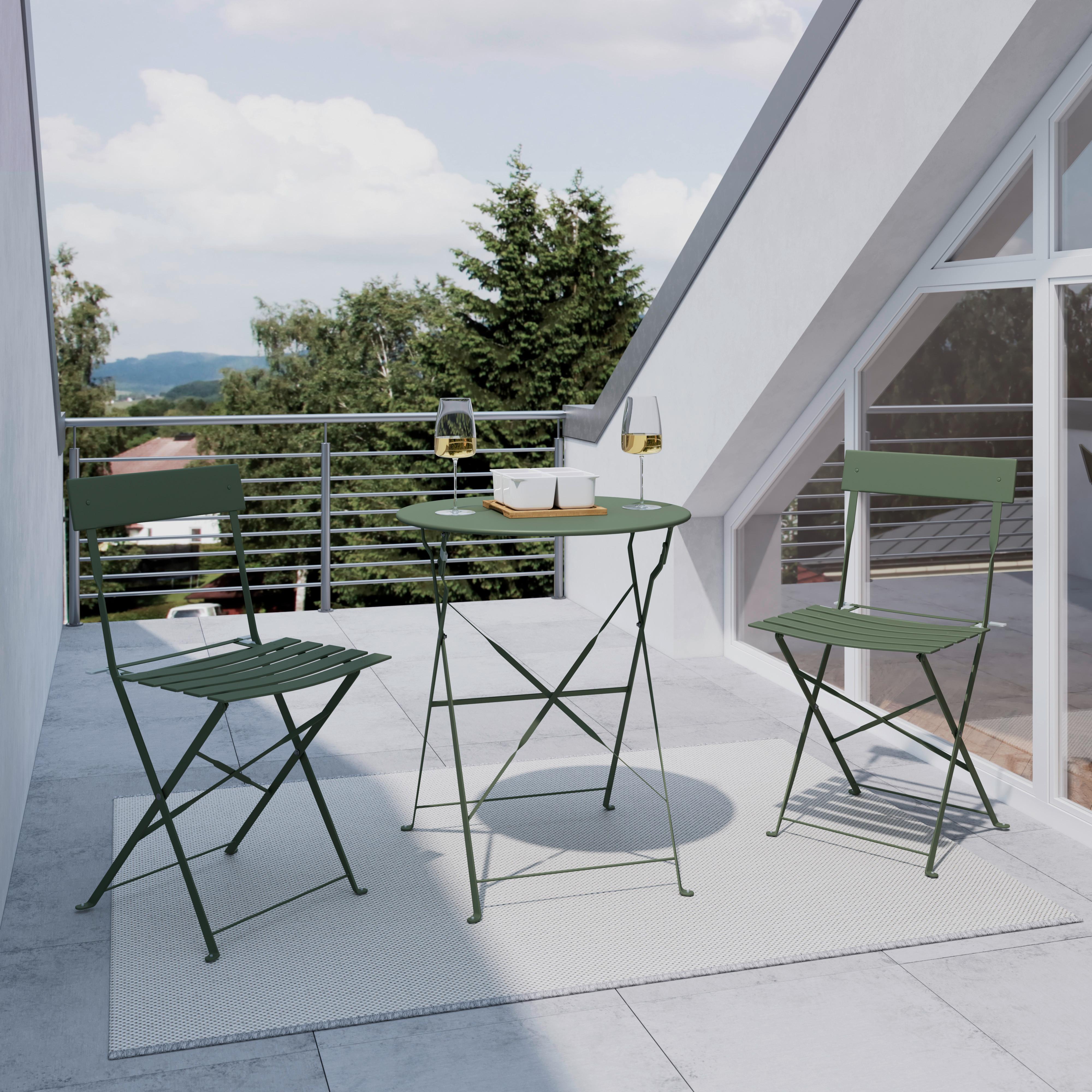 BALKÓNOVÁ ZOSTAVA SONJA 1 - zelená, Basics, kov (60/71/60cm) - Mömax