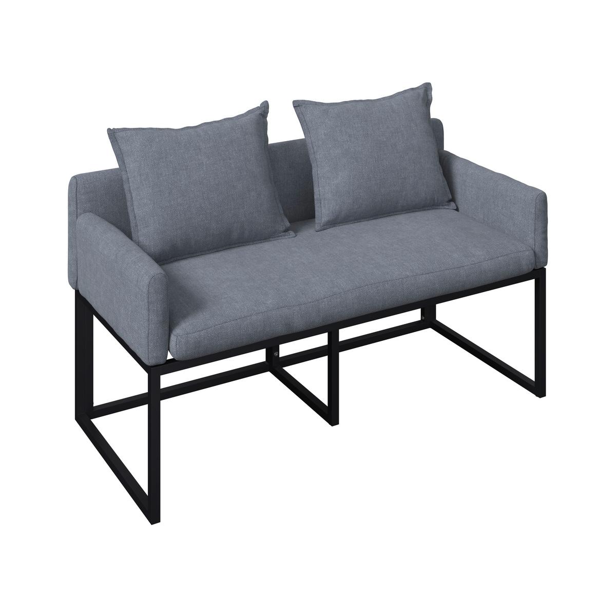 Gartenbank Julia - Grau, MODERN, Textil/Metall (132/59/85cm) - Beldano