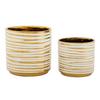 Vase Holder Blom Set 2 Pcs Weiß, Goldfarben B: 23 Cm - Goldfarben/Weiß, Basics, Keramik (23/22/23cm)