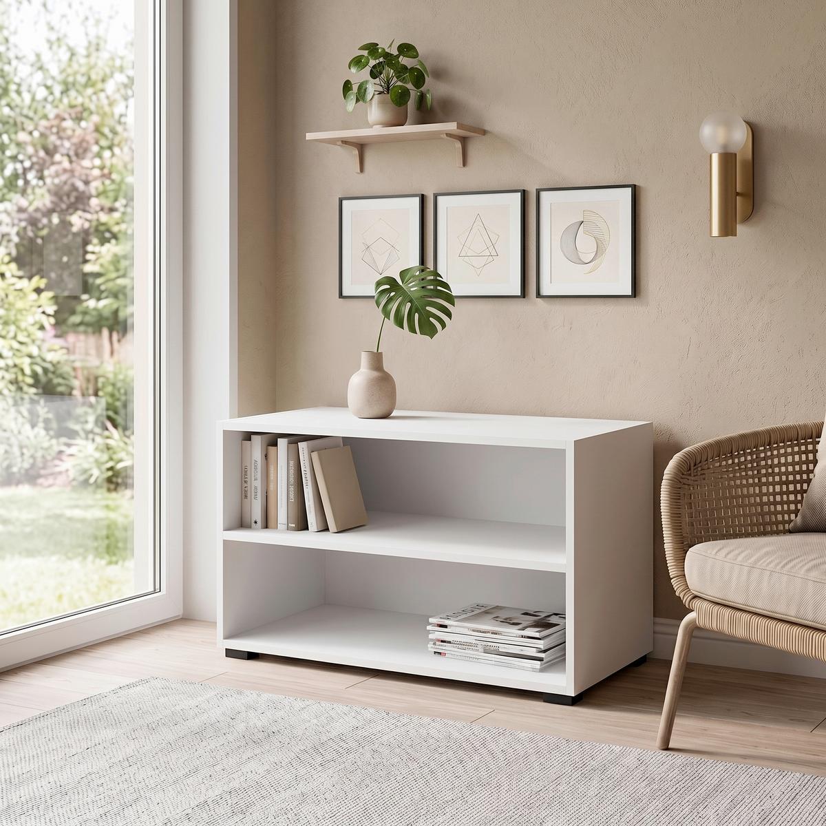 REGÁL UNIT-ELEMENTS MINI - čierna/biela, Modern, kompozitné drevo (91,2/44,8/40cm) - Ondega