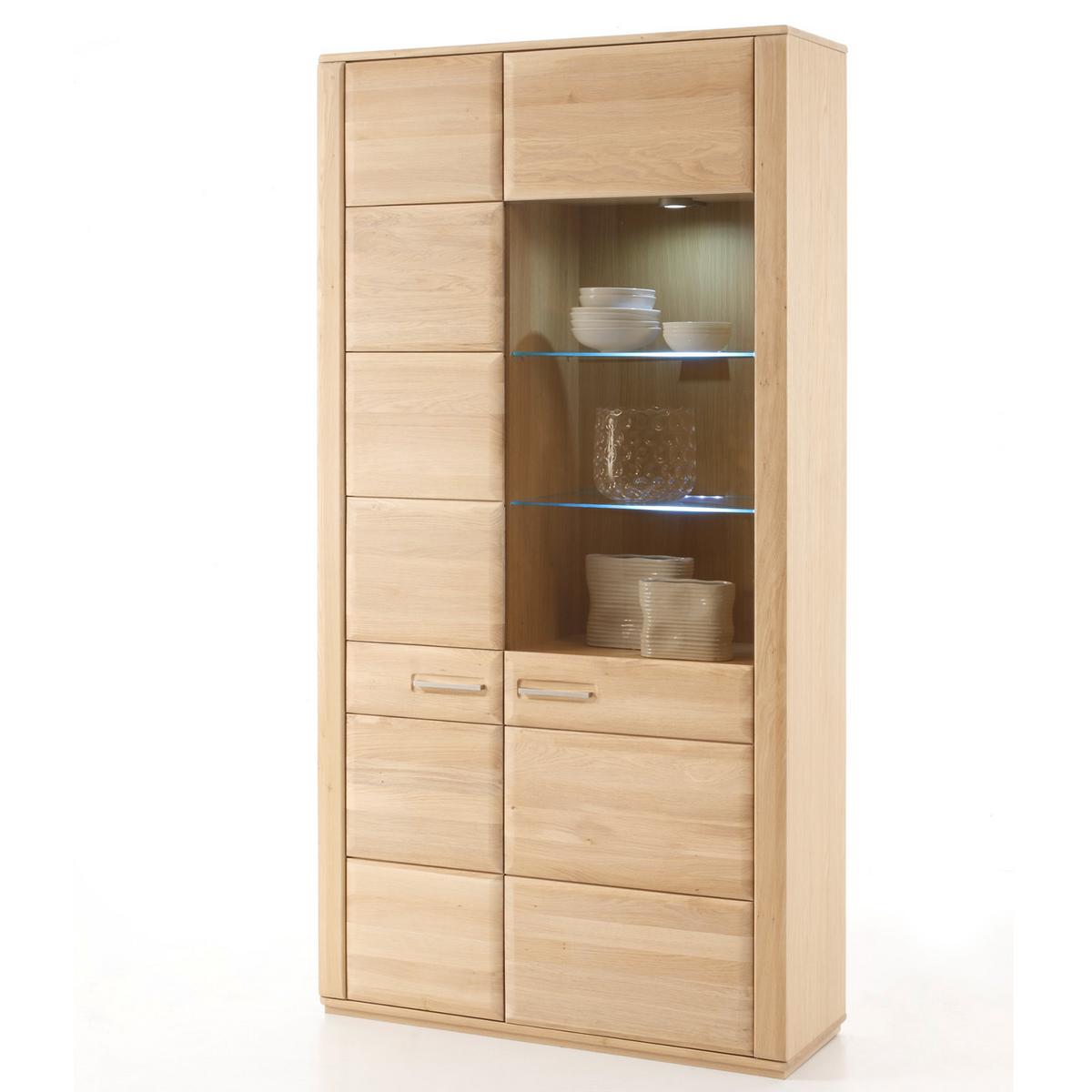 Wohnkombination 4-Tlg. Sena Eichefarben - Eichefarben, Design, Glas/Holz (357/209/51cm) - Livetastic