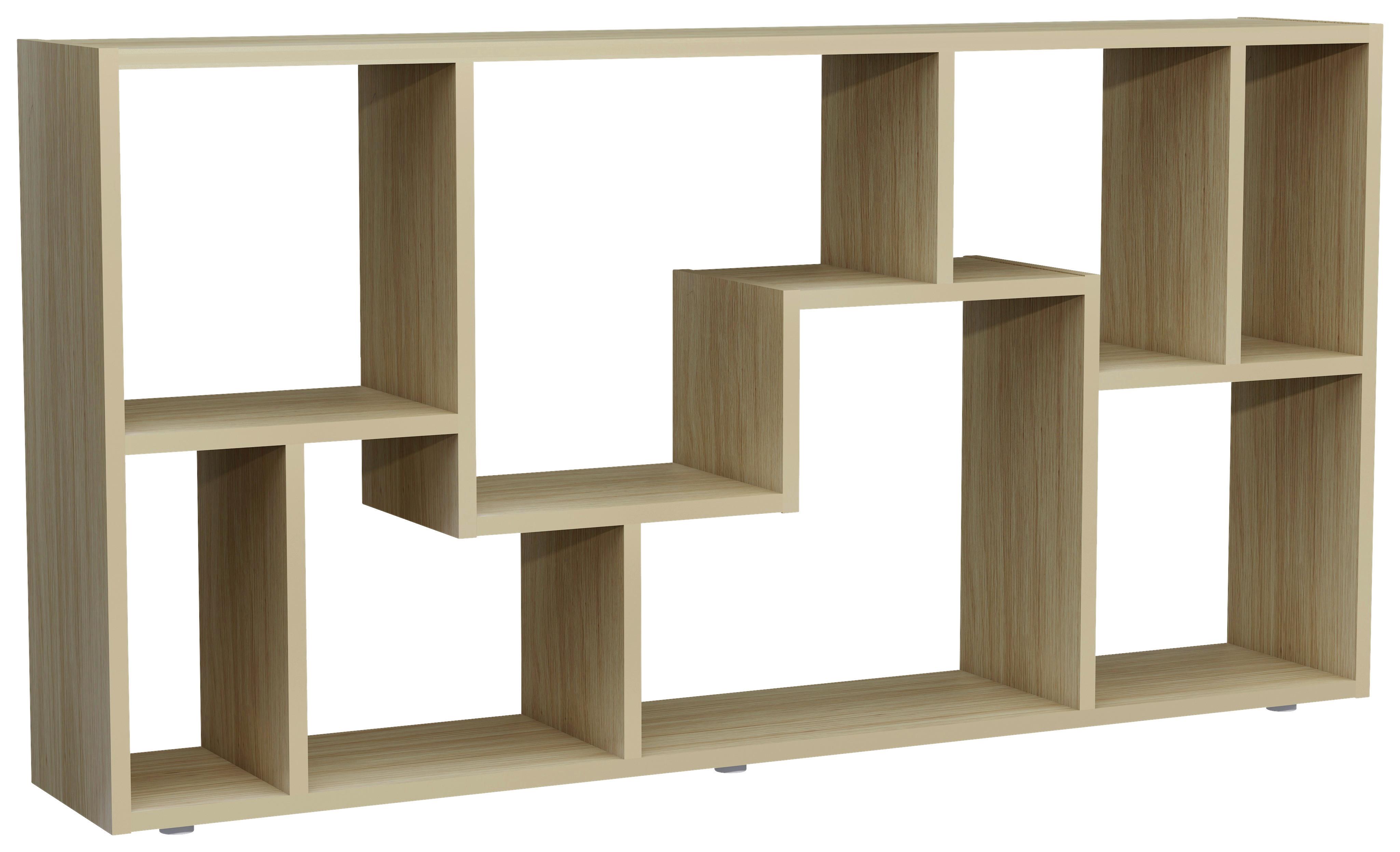 Regal Lanisa Honigeiche Dekor - Honigeiche/Silberfarben, Design, Holzwerkstoff (116/58/20cm) - MID.YOU
