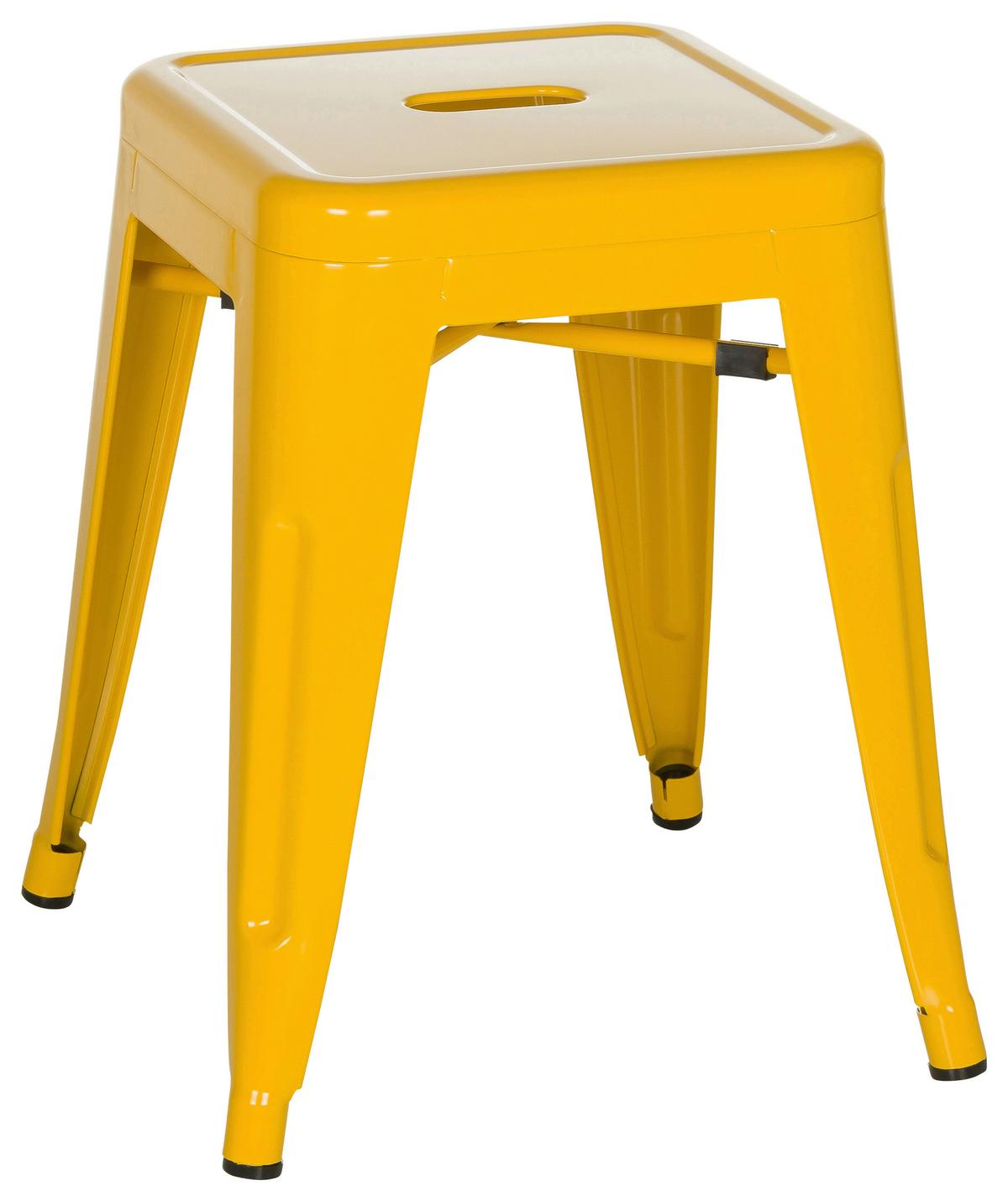 Hocker Vantaggio Stahl Gelb H: 46 cm Stapelbar - Gelb, Basics, Metall (39/46/39cm) - MID.YOU