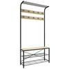 Garderobe Taliro Schwarz Honigeiche Dekor - Honigeiche/Schwarz, Design, Holzwerkstoff/Metall (90/190/30cm) - MID.YOU