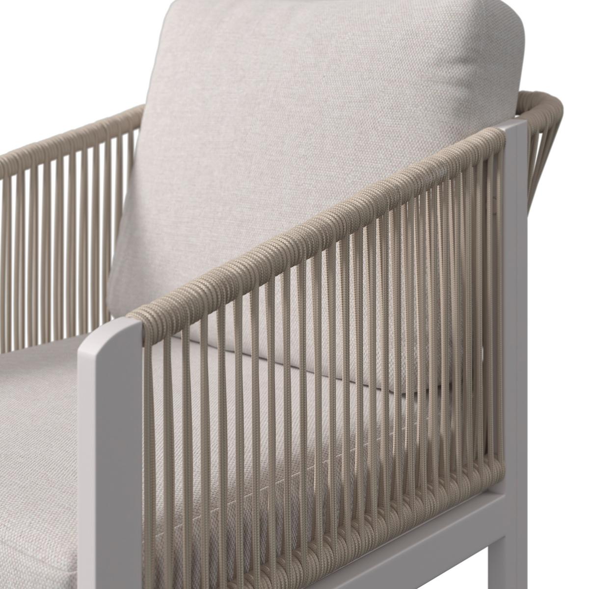 Loungesessel Palma - Hellbraun/Weiß, MODERN, Textil/Metall (65/67/80cm) - Beldano