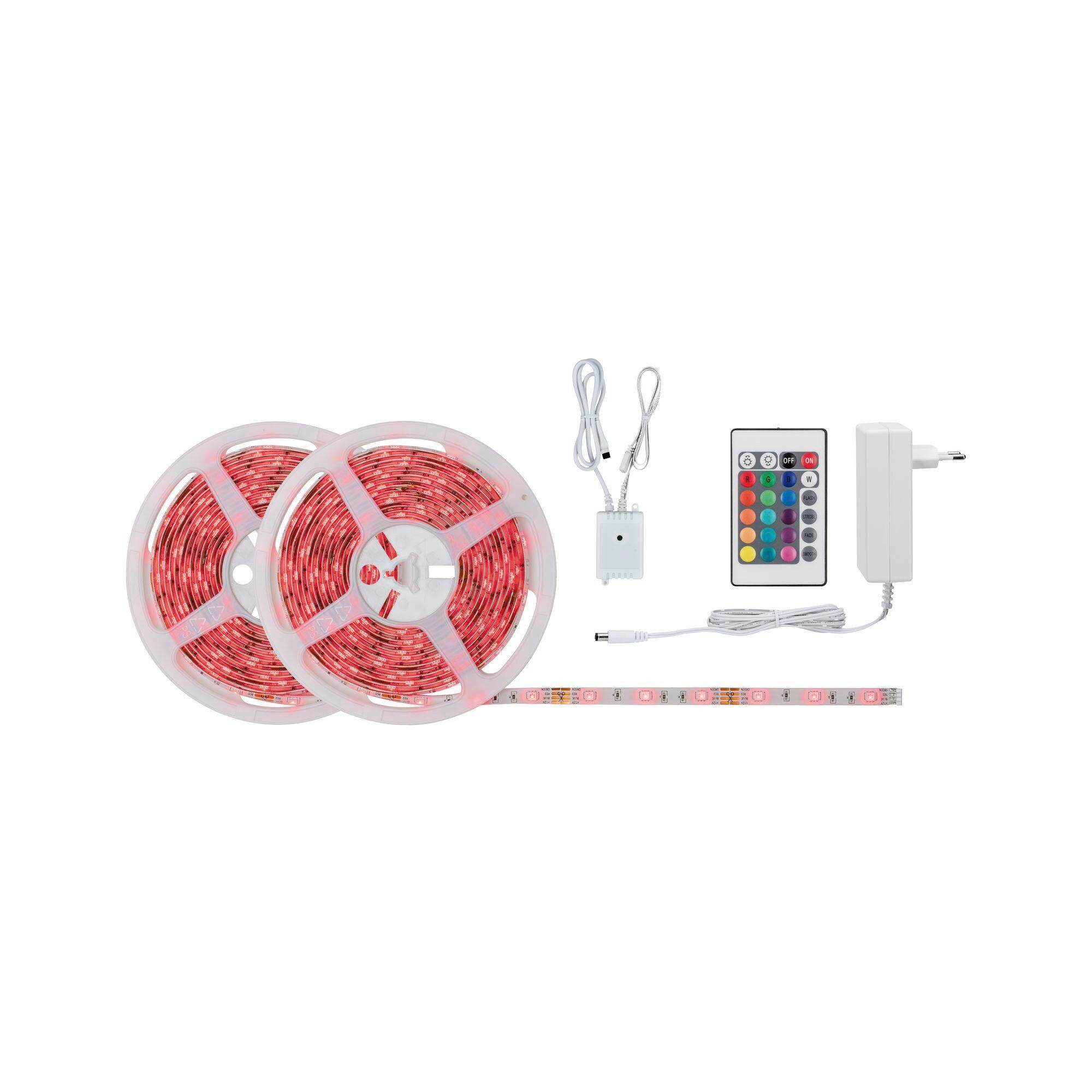 Led-streifen Set Farbwechsler L: 10 M + Fernbedienung - Weiß, Design, Kunststoff/Metall (1000/1/0,3cm) - Paulmann