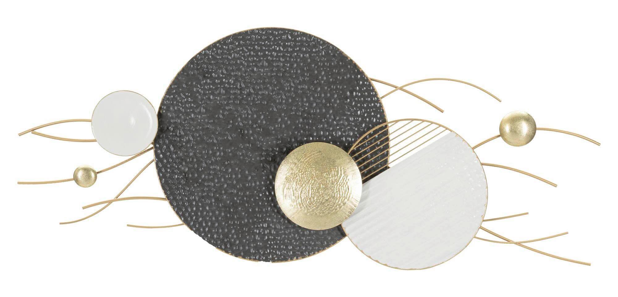 Wanddeko Boly Gold, Schwarz, Weiß B: 129,5cm - Goldfarben/Schwarz, Basics, Metall (129.5/53.3/8.3cm)