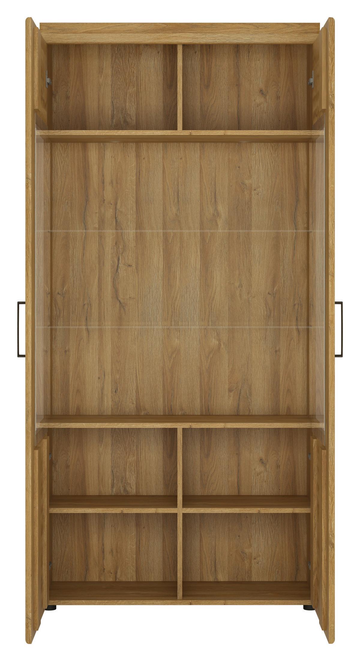 Vitrin Cortina - tölgyfa, Modern, faalapú anyag/Üveg (92,8/195/37,4cm)