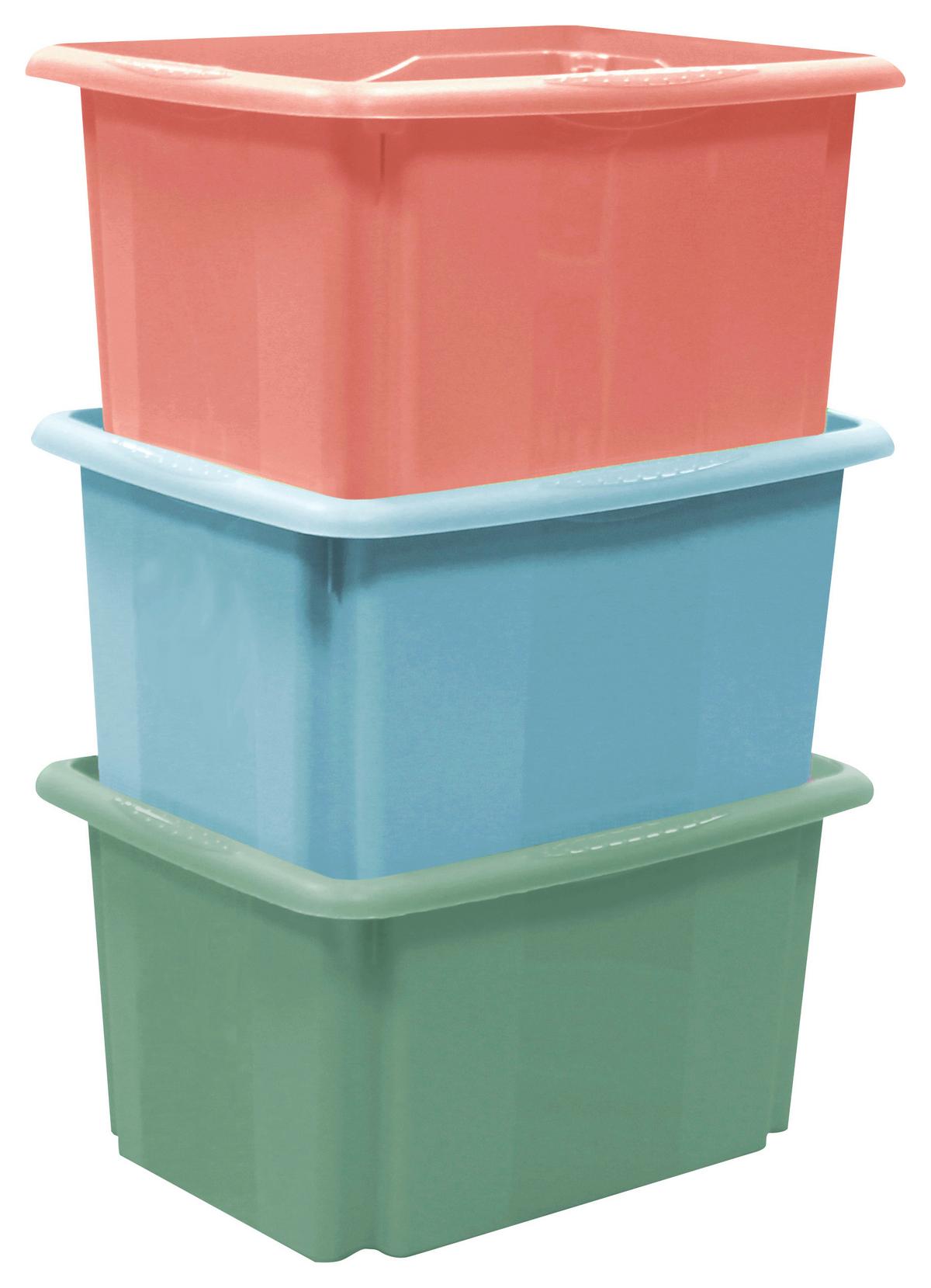 Aufbewahrungsbox Emil Stapelbar Kunststoff 24 L - Blau, KONVENTIONELL, Kunststoff (41/34,5/22cm)