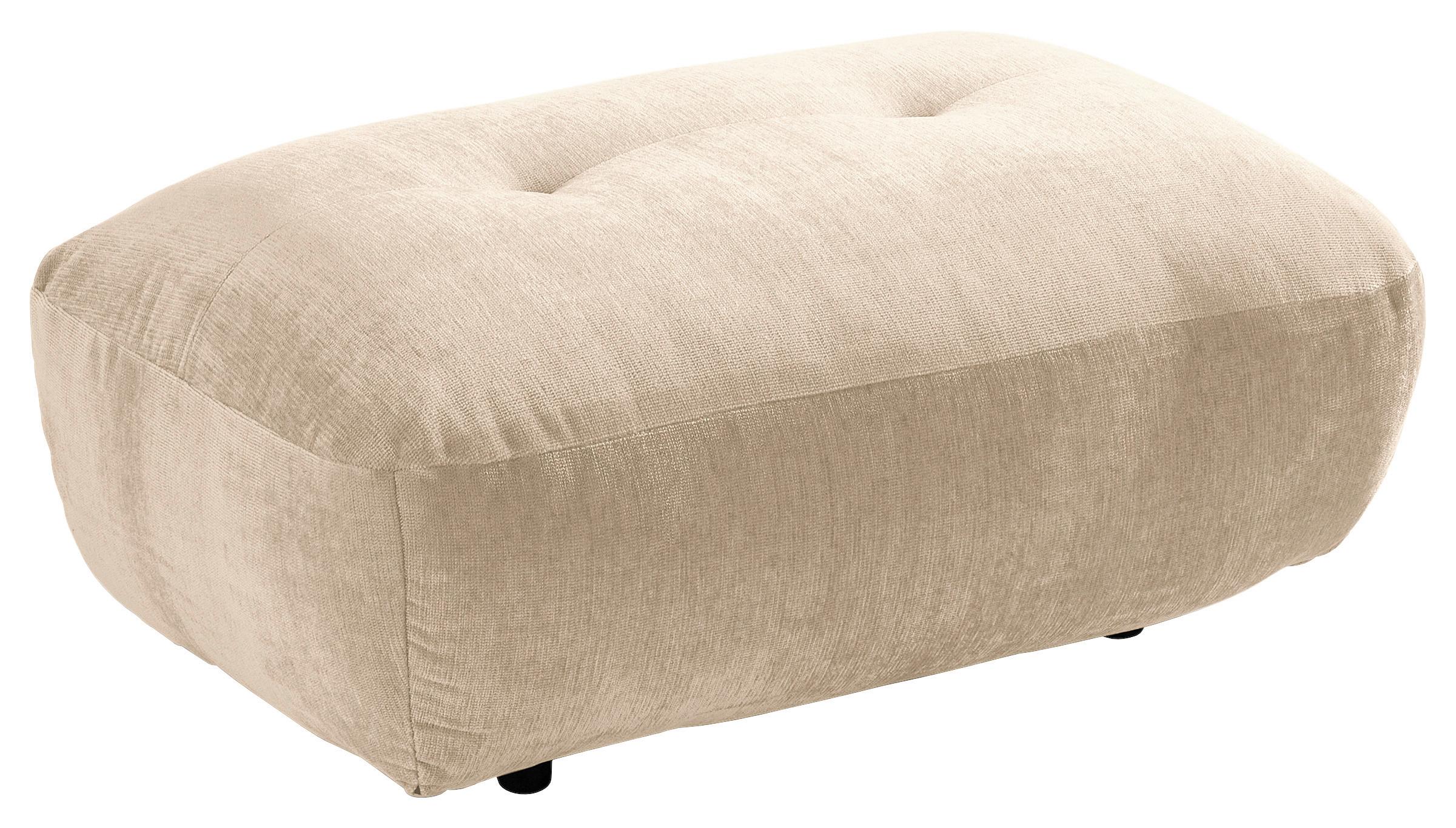 Hocker Fluffy, Creme B: 112 Cm - Creme/Schwarz, MODERN, Textil (112/46/65cm) - Trendmanufaktur