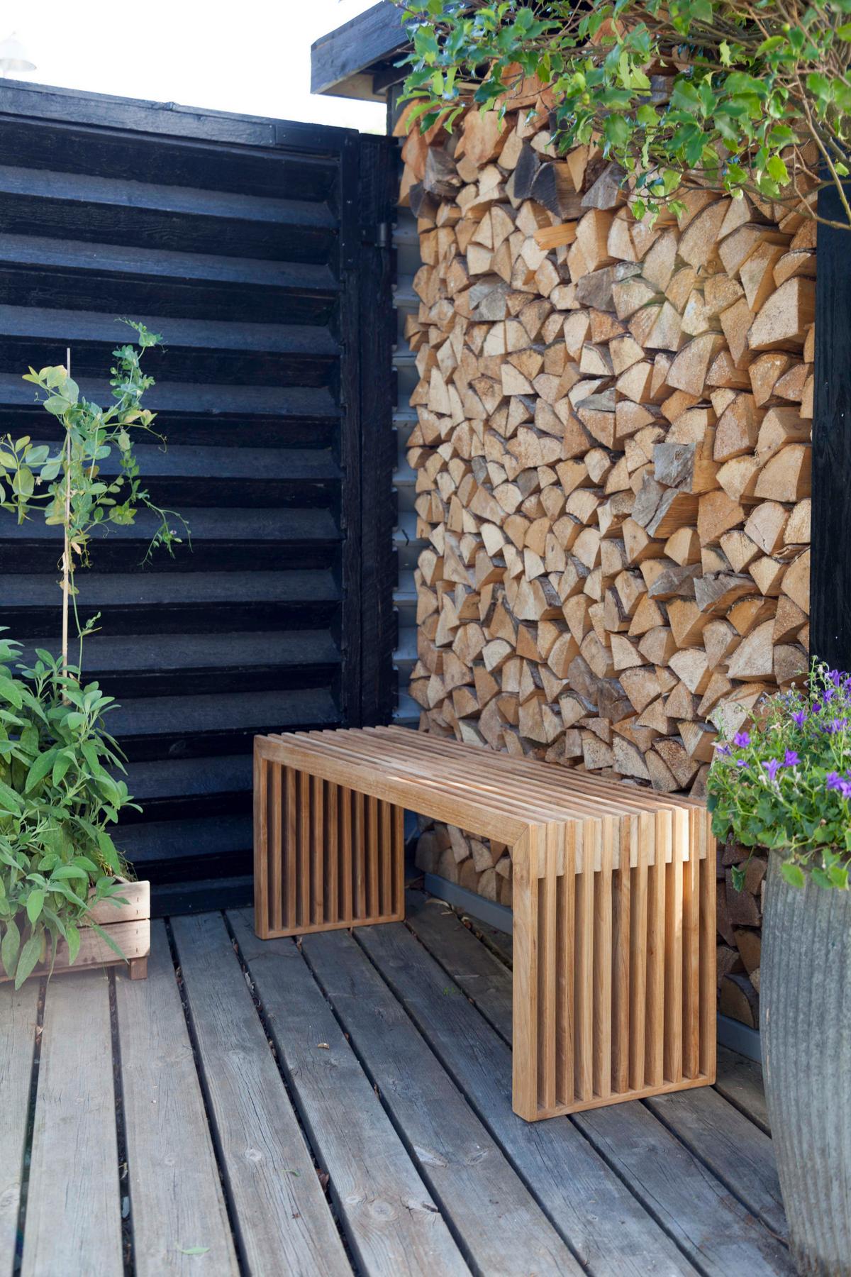 Sitzbank Teakfarben Rib Bxhxt: 104x43x35 Cm - Teakfarben, KONVENTIONELL, Holz (104/43/35cm) - MID.YOU