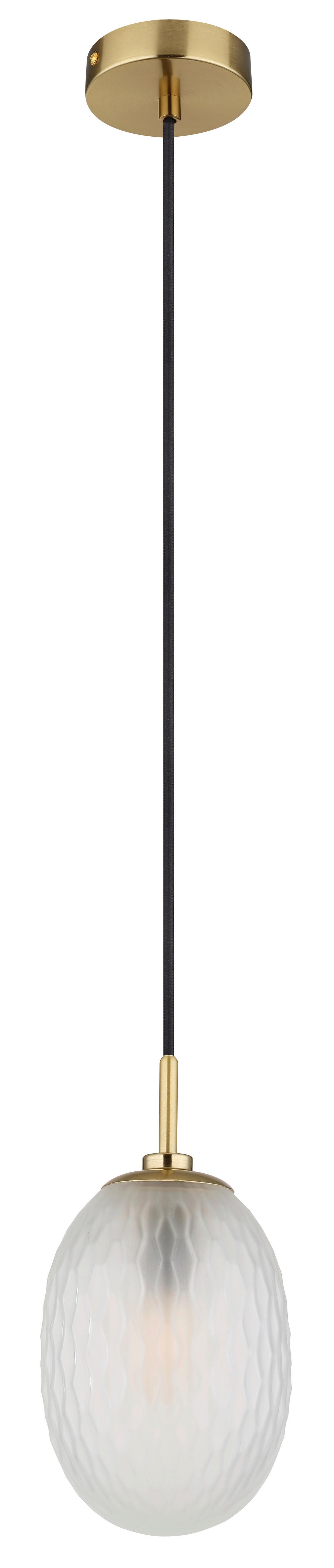 Hängeleuchte 15899h2 - Goldfarben/Schwarz, Basics, Glas/Textil (15/120cm) - Globo