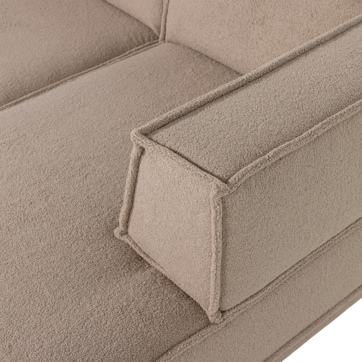 ECKSOFA Manu Taupe 286x160cm - Taupe/Schwarz, MODERN, Textil (286/160cm) - Livetastic