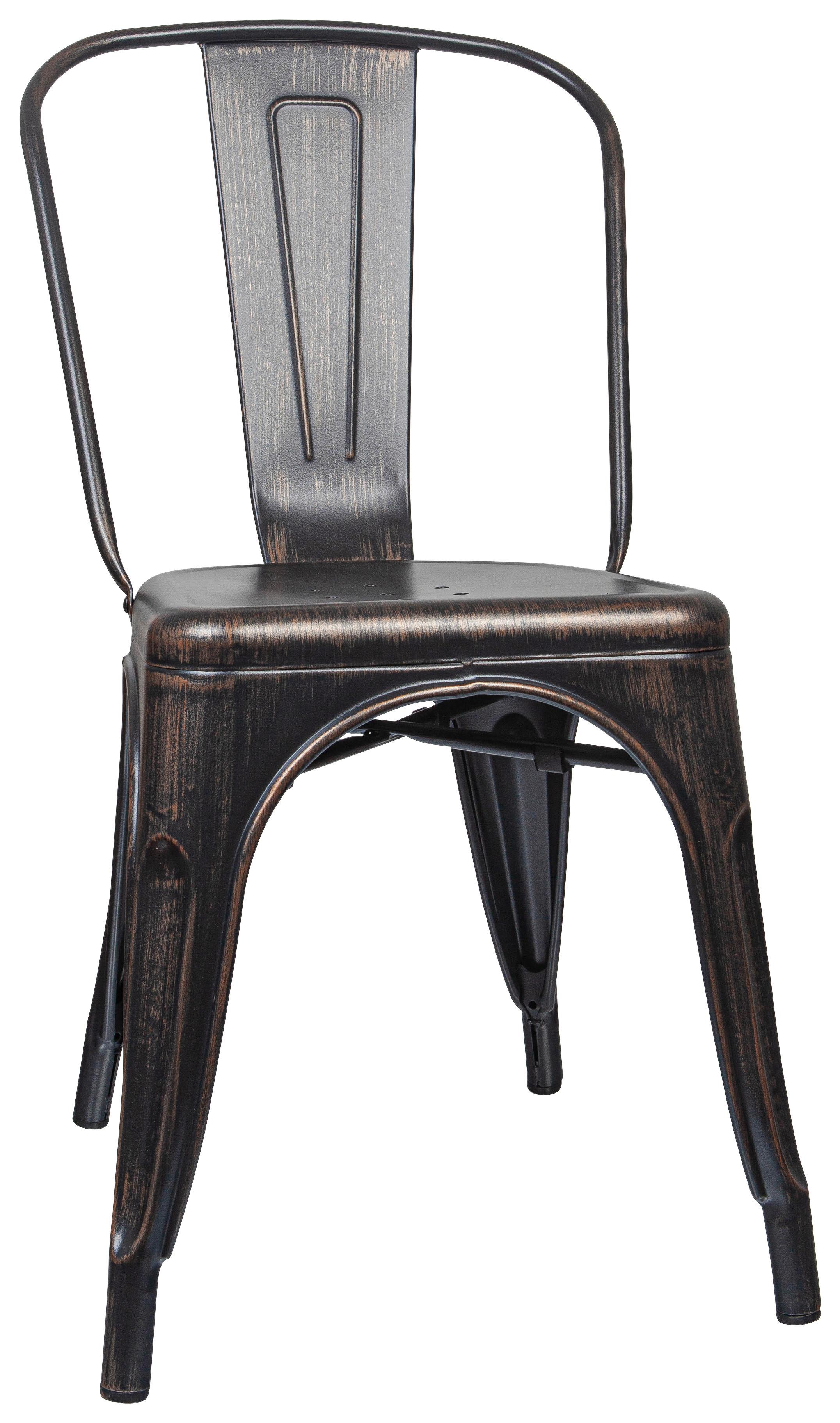 Stuhl Vantaggio Comfort Outdoor Schwarz/Golden - Goldfarben/Schwarz, Basics, Metall (44/84/54cm) - MID.YOU