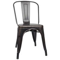 Stuhl Vantaggio Comfort Outdoor Schwarz/golden - Goldfarben/Schwarz, Basics, Metall (44/84/54cm) - MID.YOU