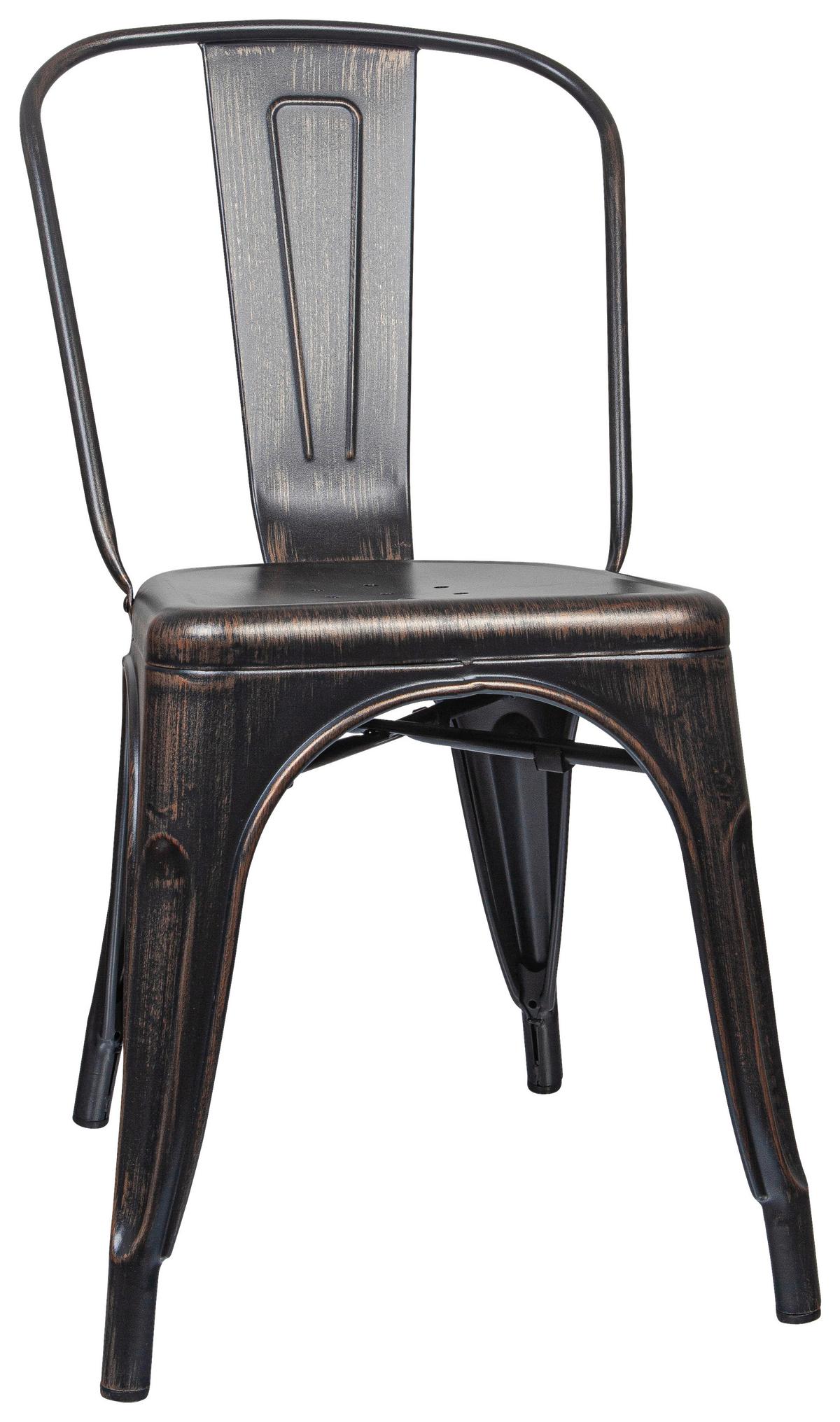 Stuhl Vantaggio Comfort Outdoor Schwarz/golden - Goldfarben/Schwarz, Basics, Metall (44/84/54cm) - MID.YOU