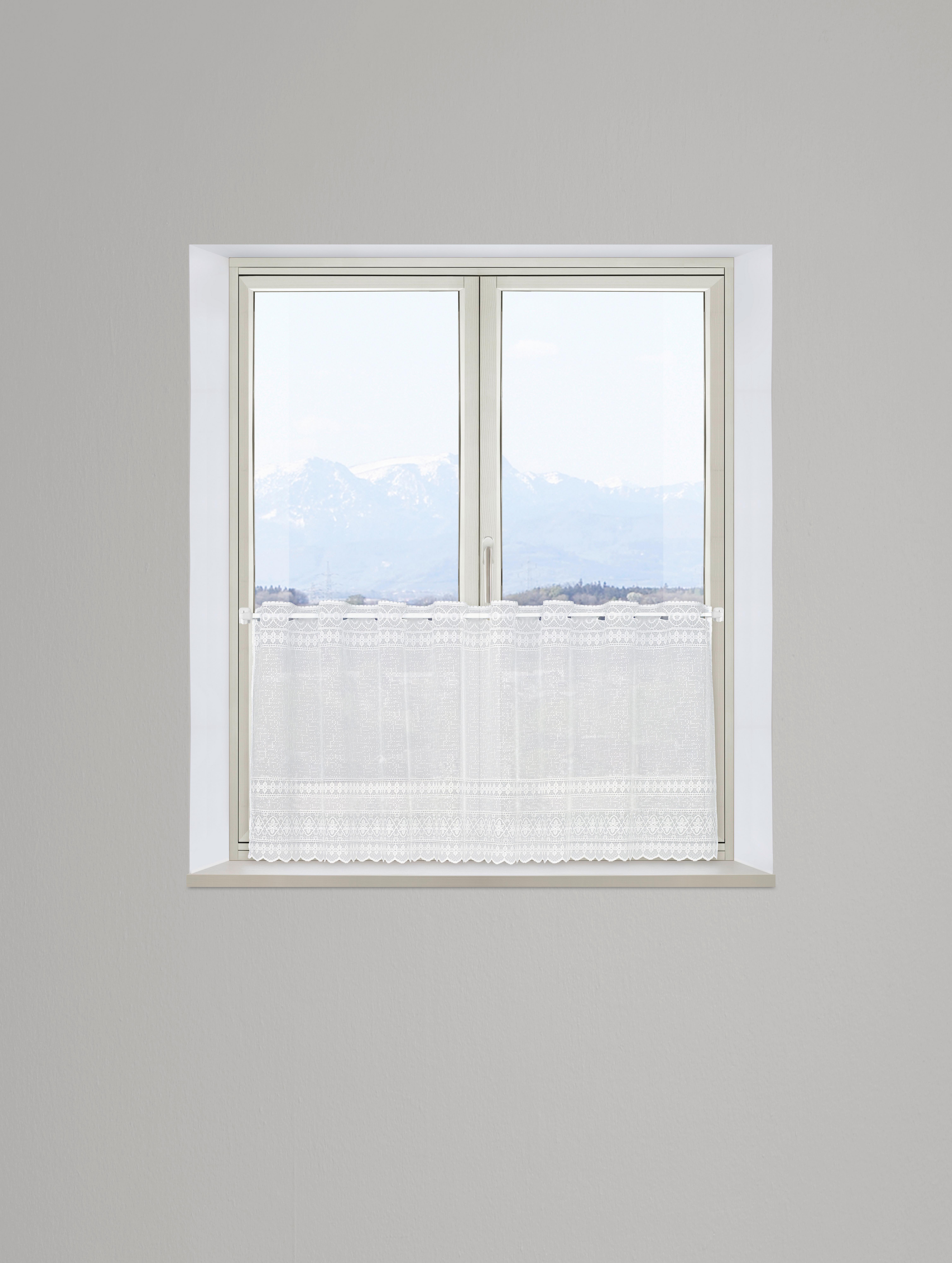 KRÁTKA ZÁCLONA THERESA - biela, Romantik / Landhaus, textil (140/50cm) - Zandiara