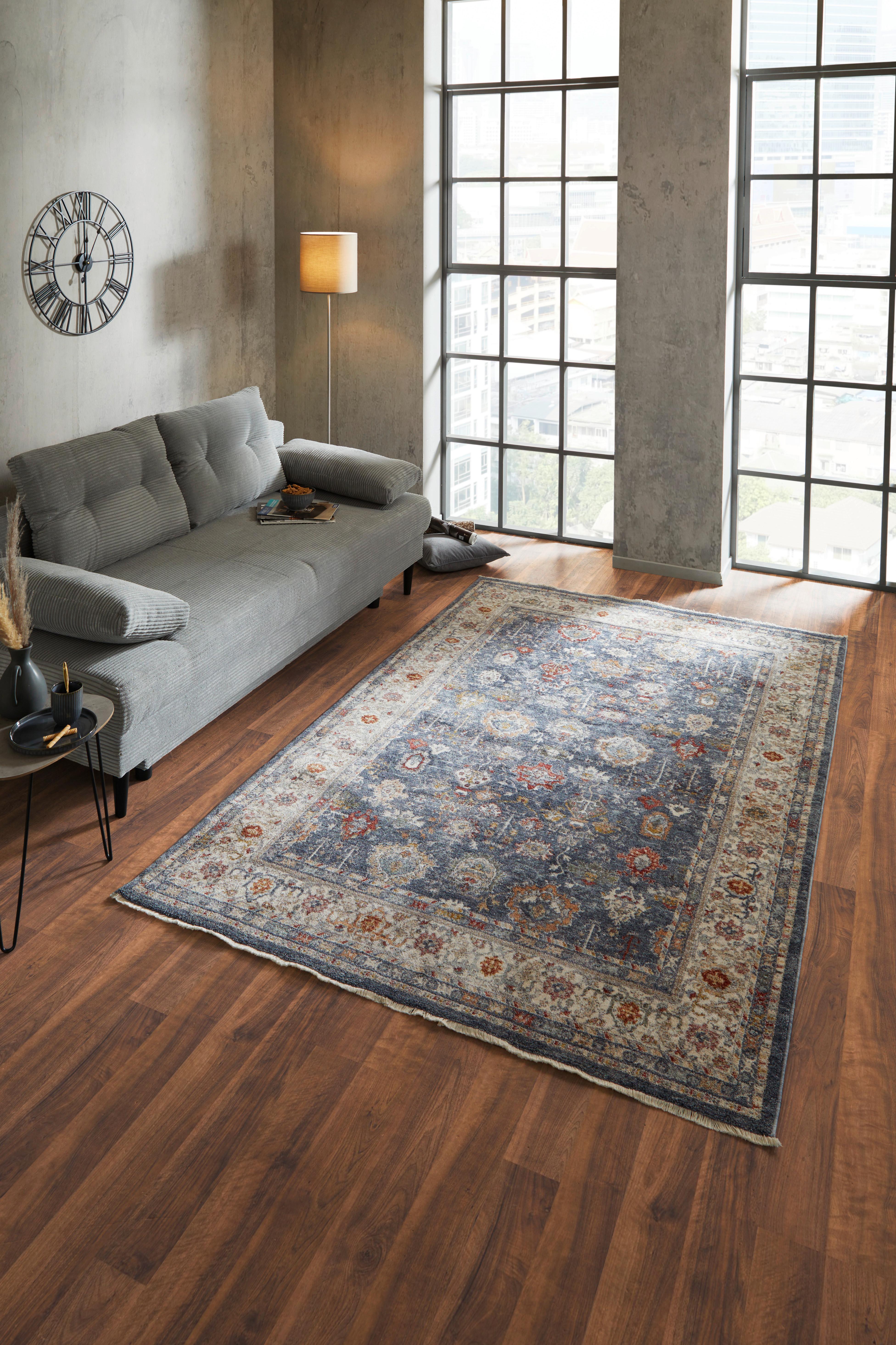 Webteppich Yennefer - Blau, Basics, Textil (160/240cm) - James Wood