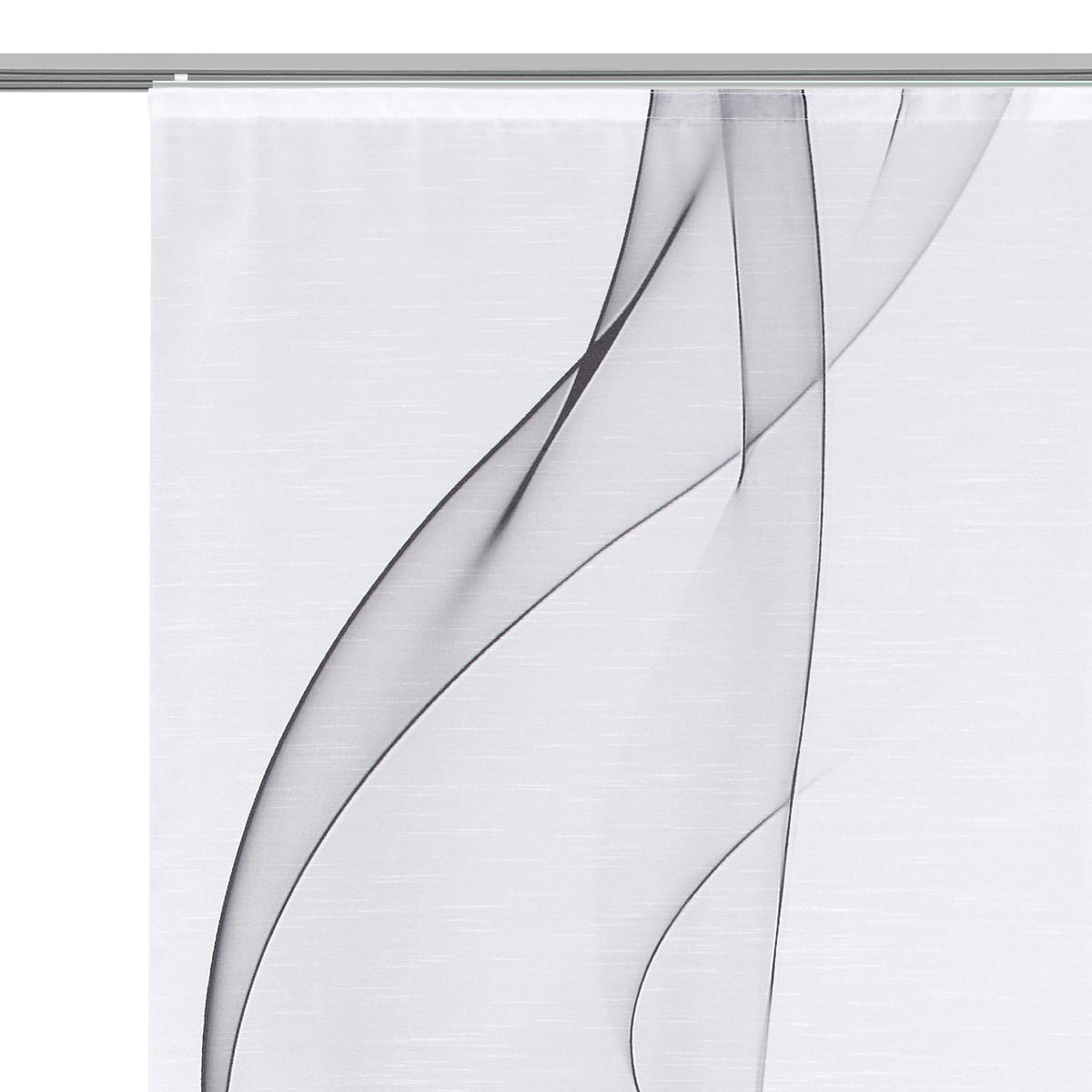 Flächenvorhang Fumaso Grau Weiß B: 60 cm - Weiß/Grau, Design, Textil (60/245cm) - Novel