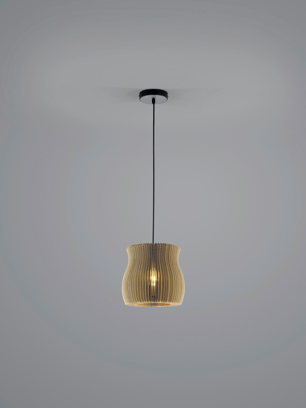 HÄNGELEUCHTE 20583/1-20 - Naturfarben, Design, Wellpappe (28/150cm) - Hell