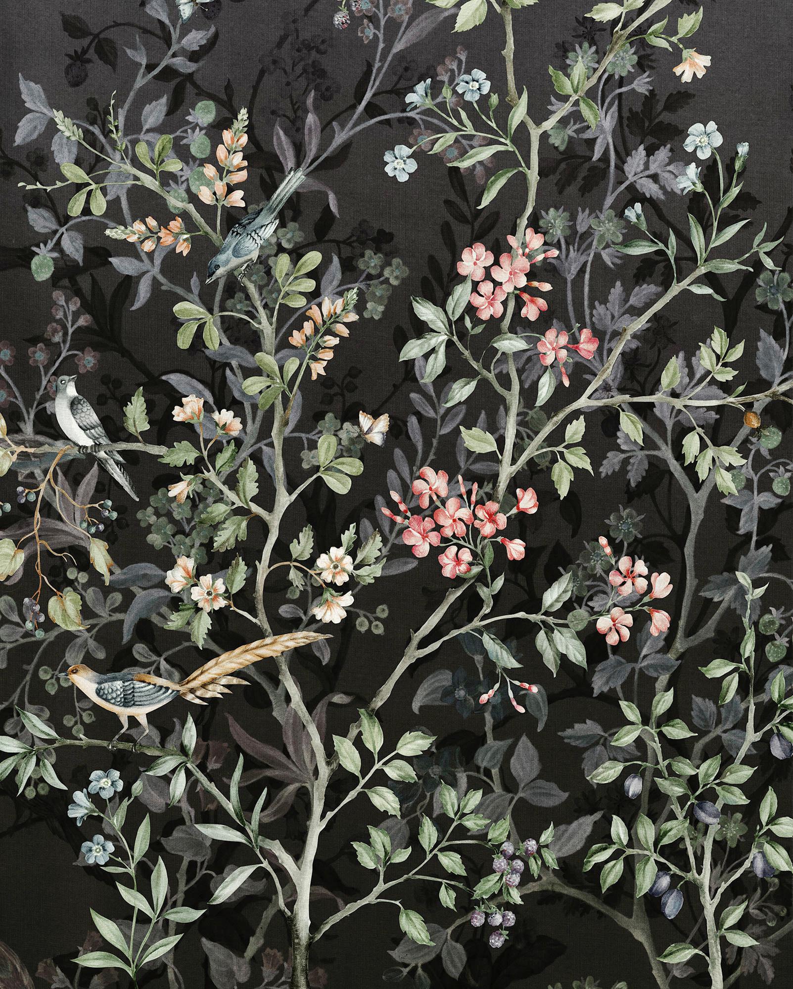 Vliestapete Nuit Royale - Schwarz/Rosa, Basics (200/250cm) - Komar